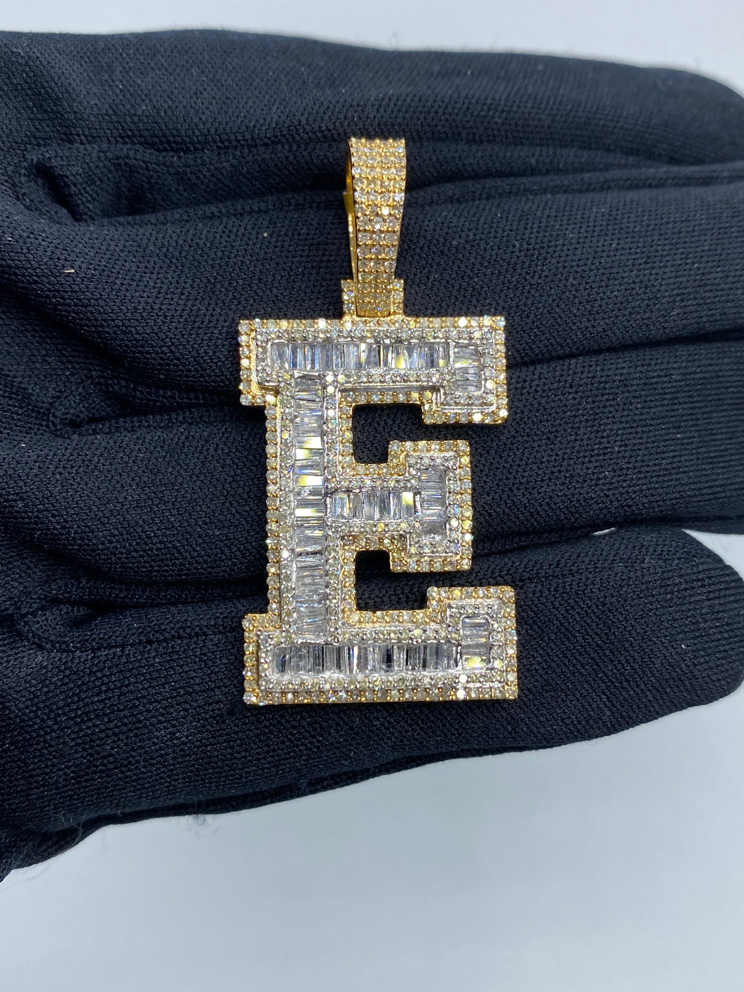 Initial E Baguette Pendant