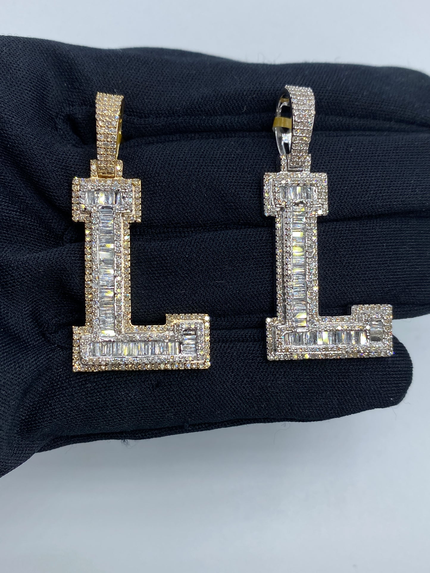 Initial L Baguette Pendant