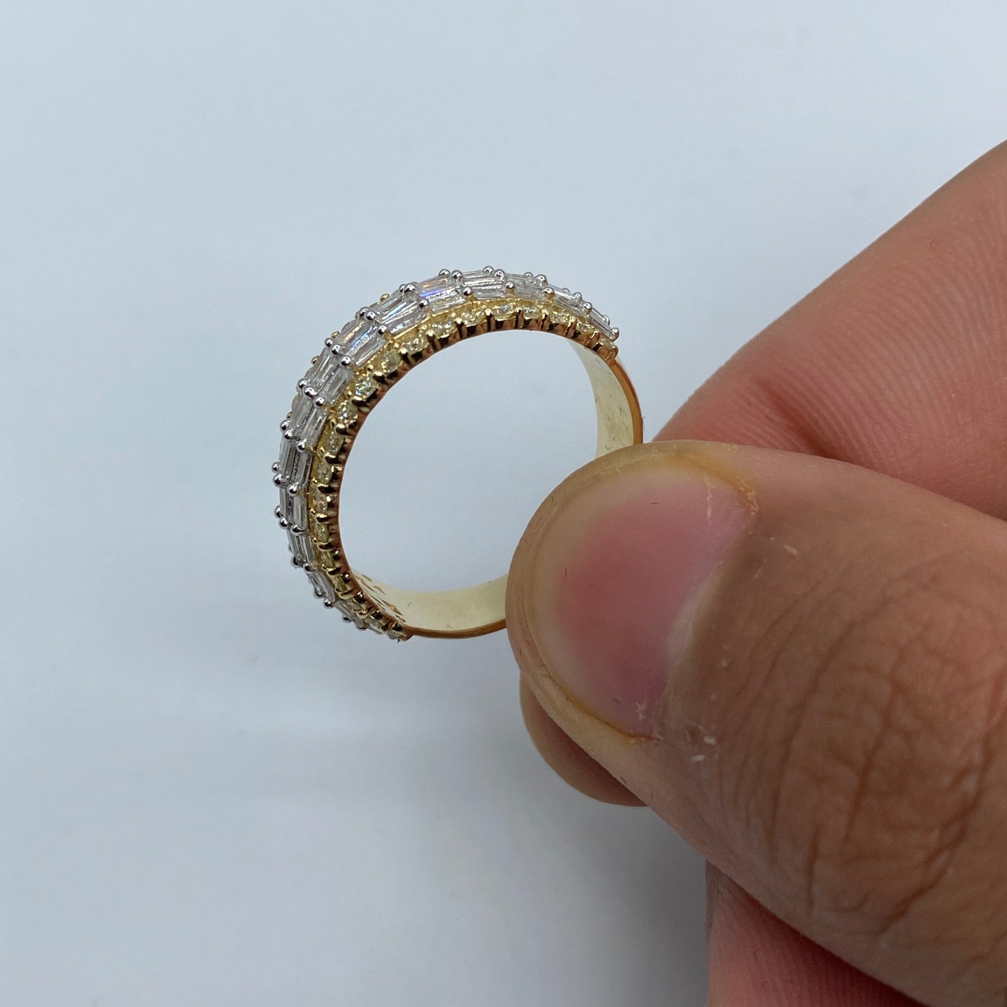 14K Triple Threat Diamond Baguette Ring