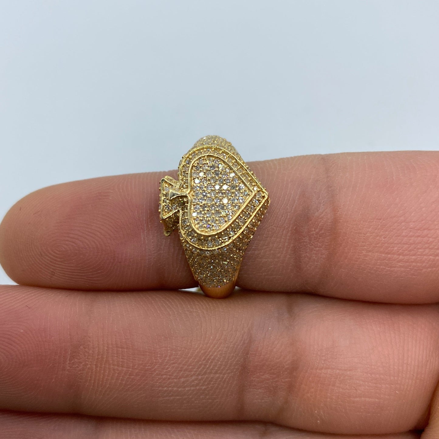 10K 3D Spade Diamond Ring