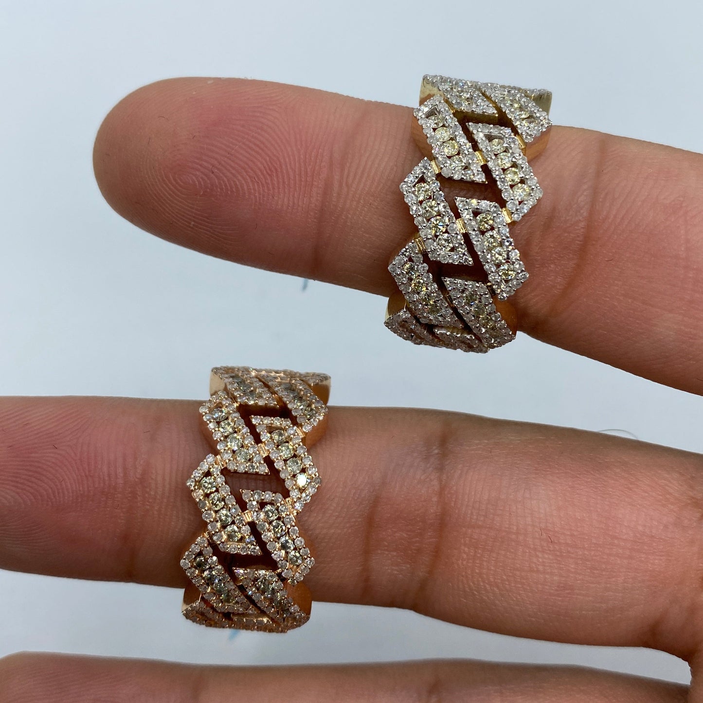 14K Gold 13MM Hawaiian Cuban Link Diamond Ring