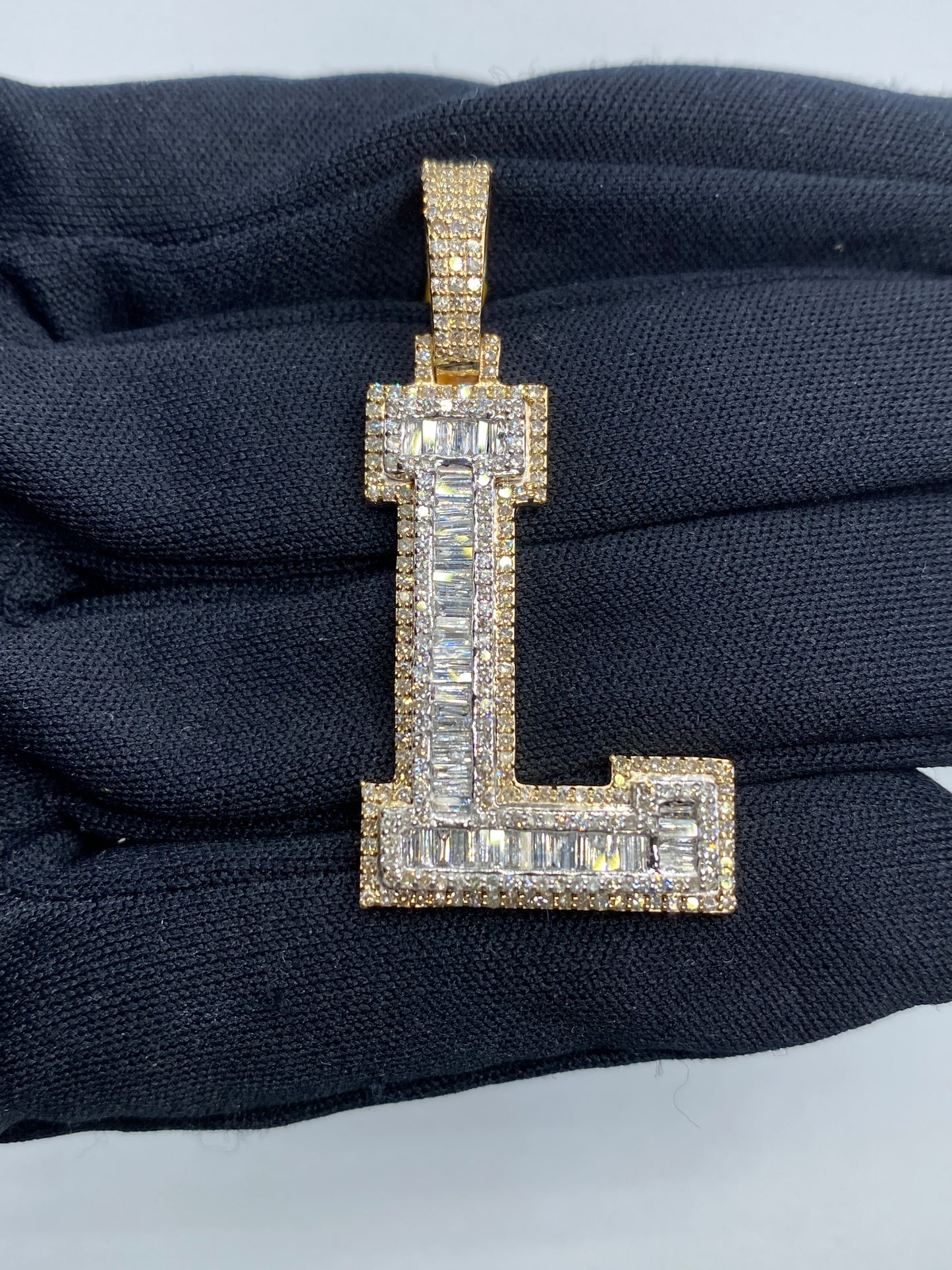 Initial L Baguette Pendant