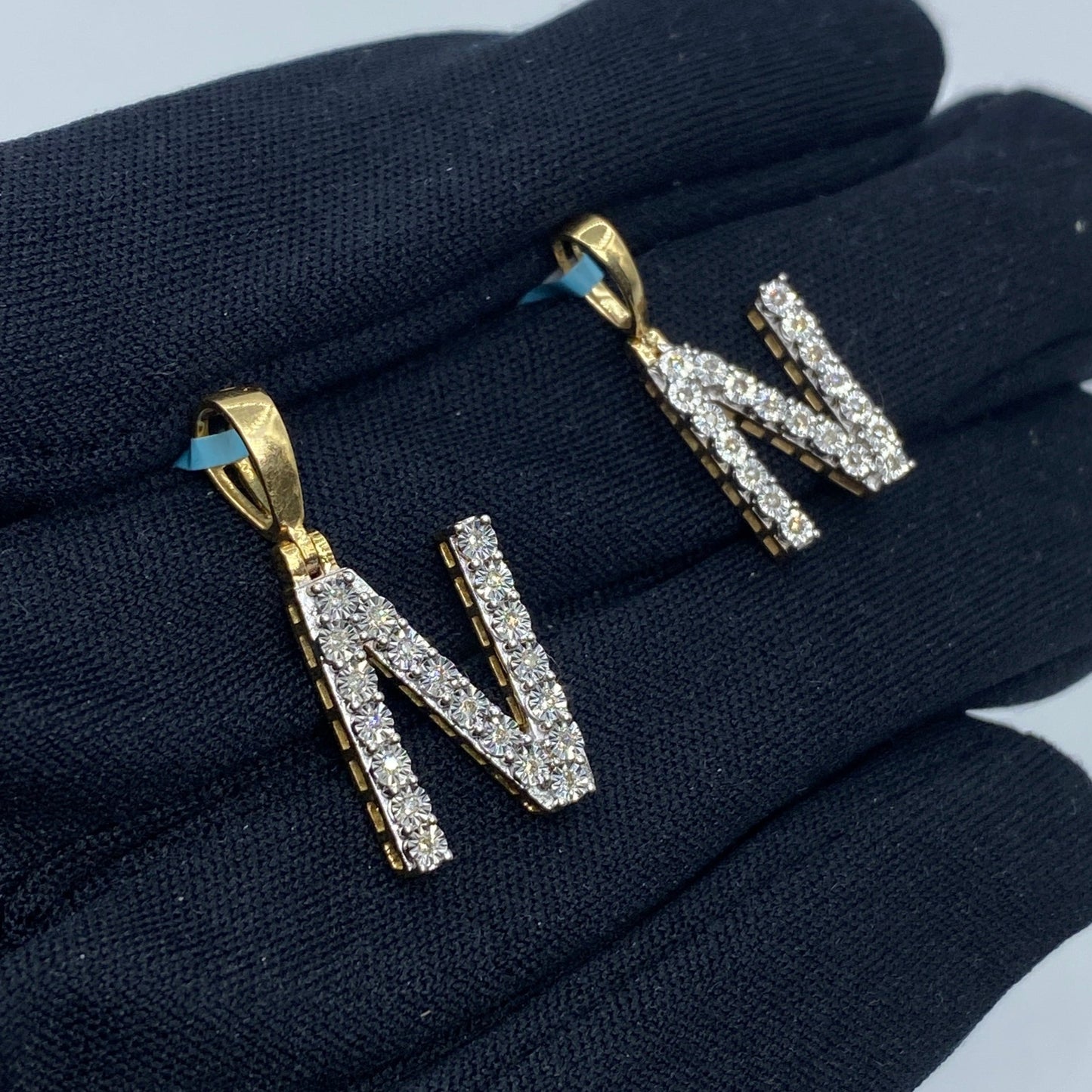 14k Single Stone Initial N Pendant
