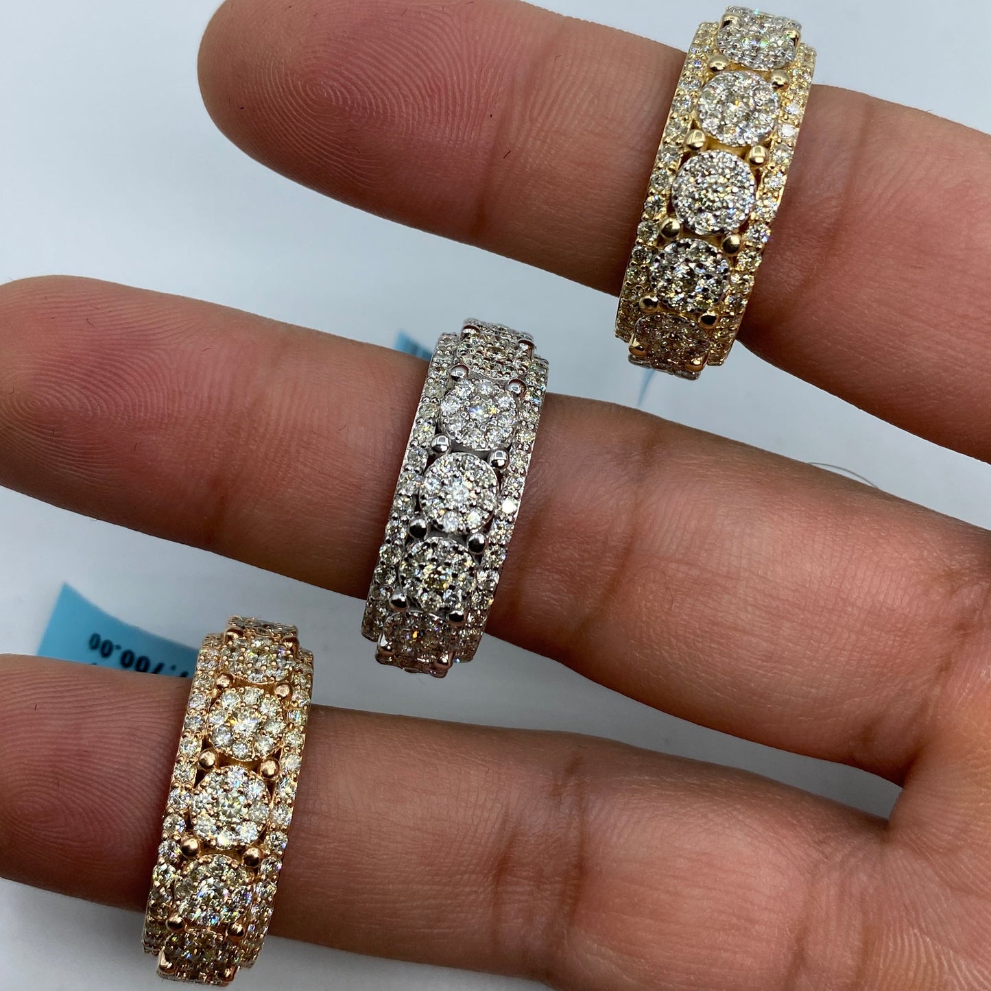 14K Eternity Flower Diamond Ring 7.3ct