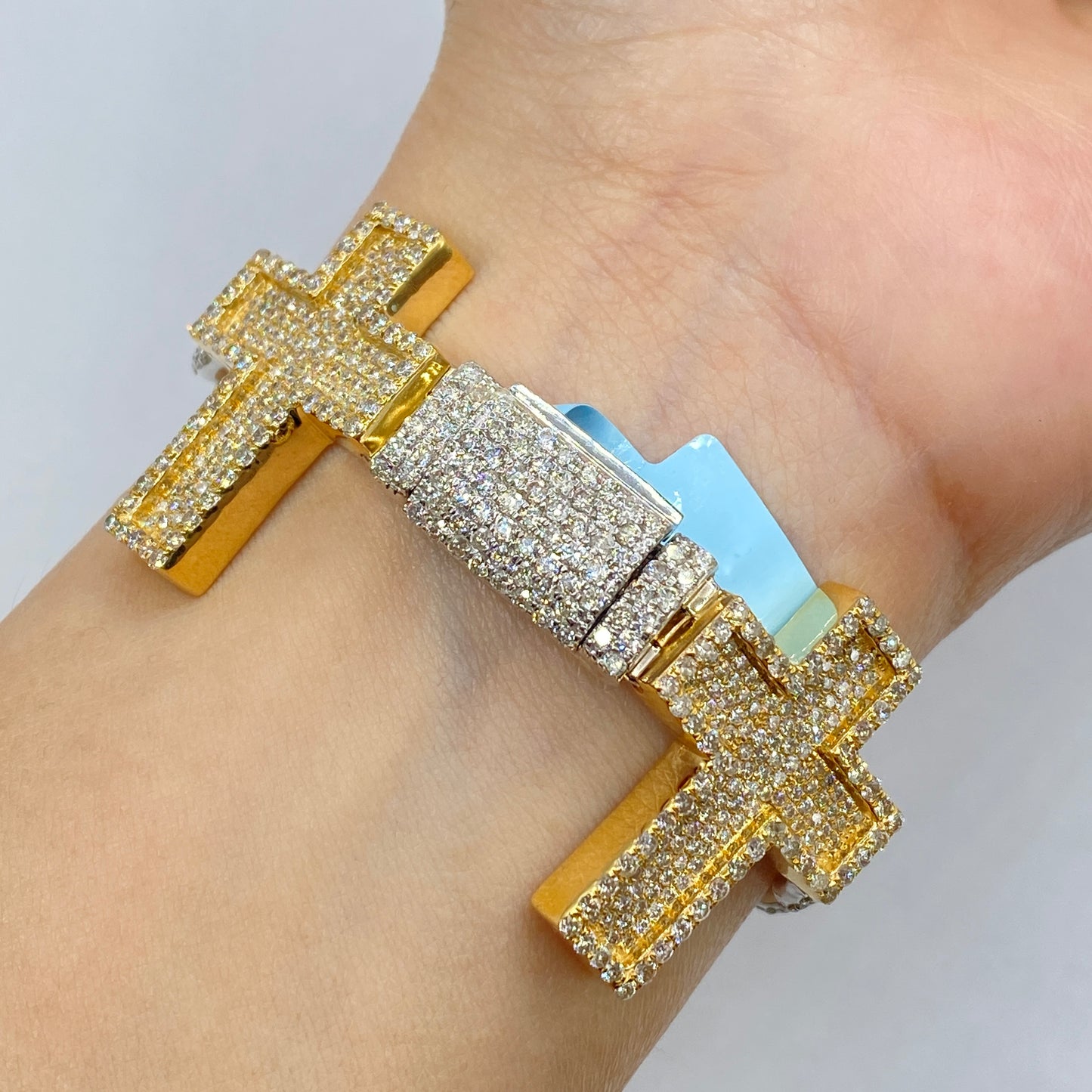 14K Infinity Cross Diamond Bracelet