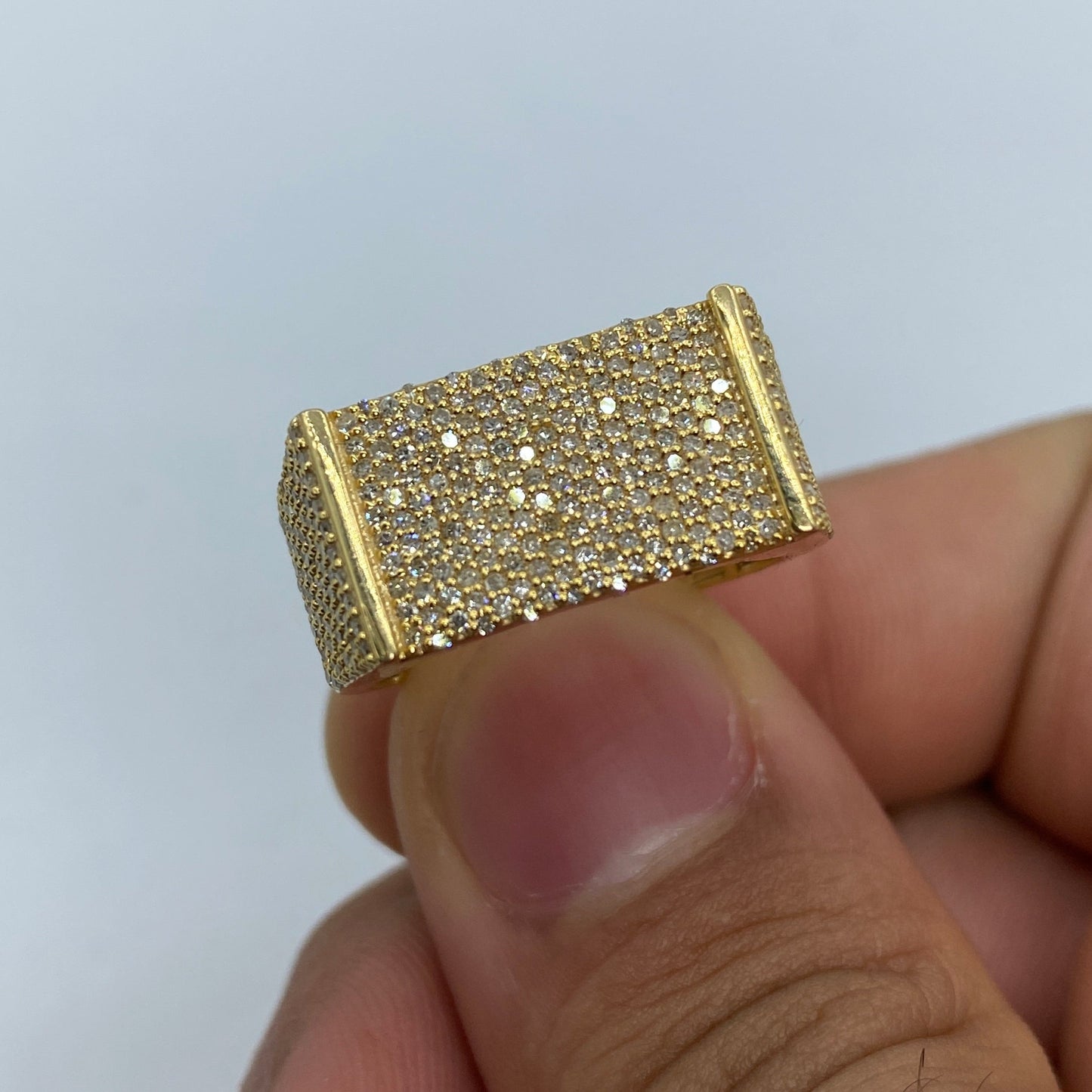 10K Rectangle Olympian Diamond Ring