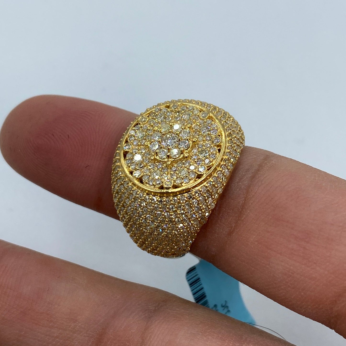 14K Flower Diamond Dome Ring