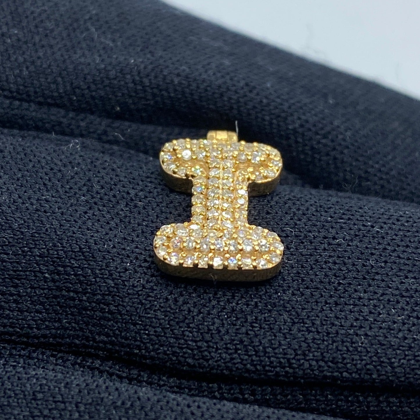14k Initial I Bubble Pendant