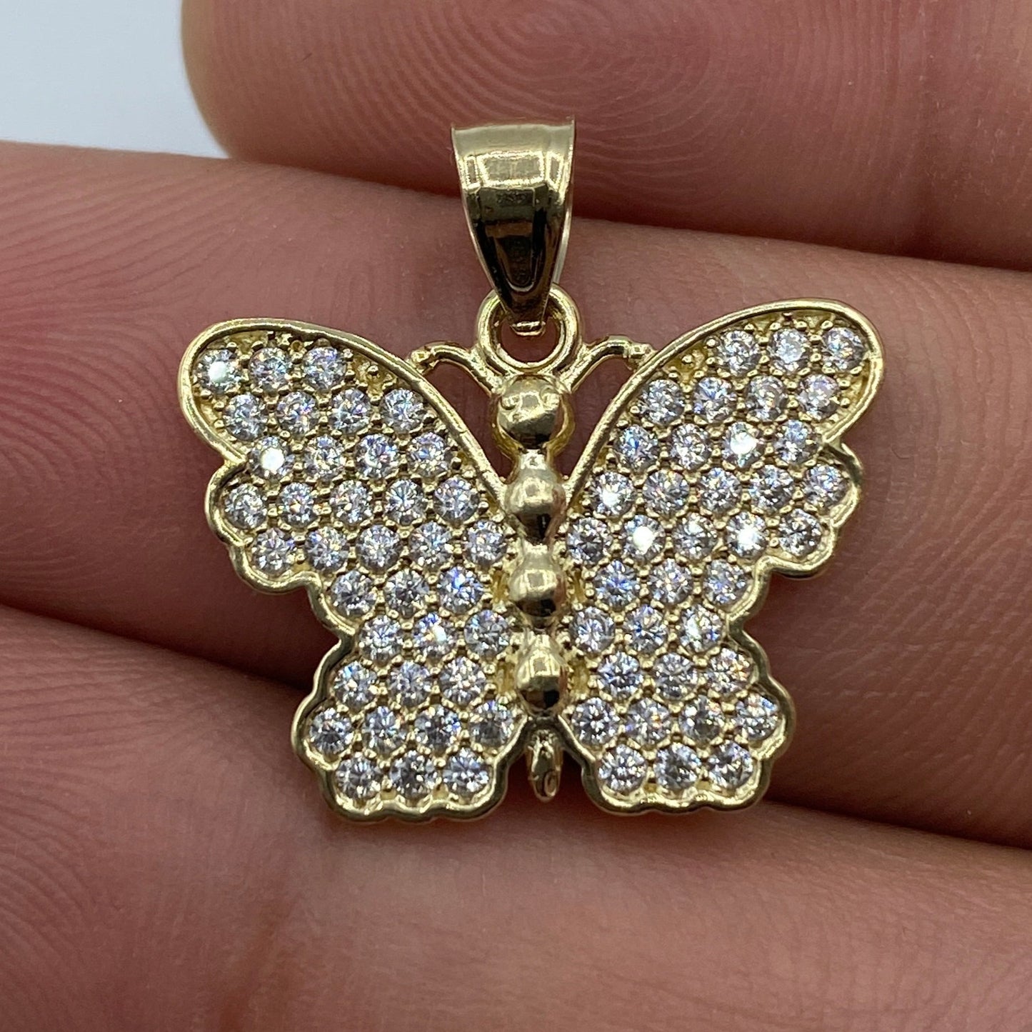 14K Butterfly Pendant 0.9"