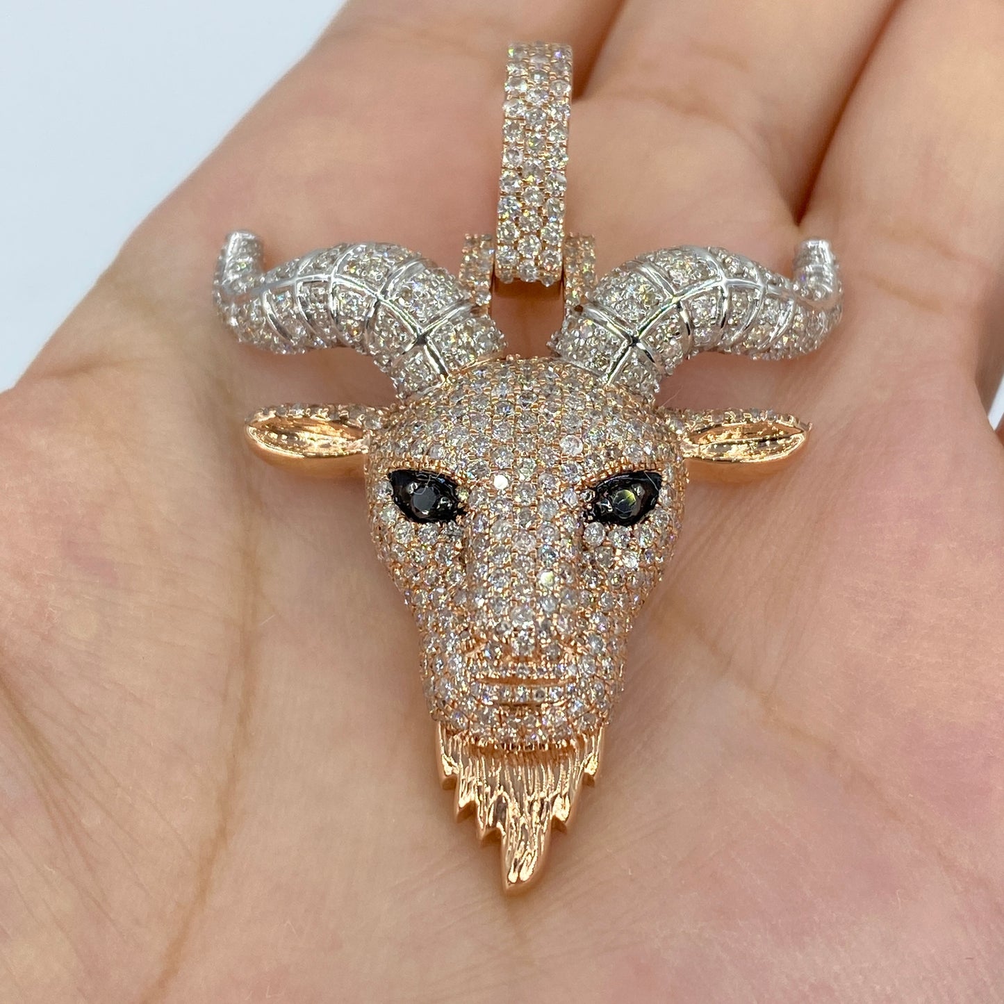 10K GOAT Diamond Pendant