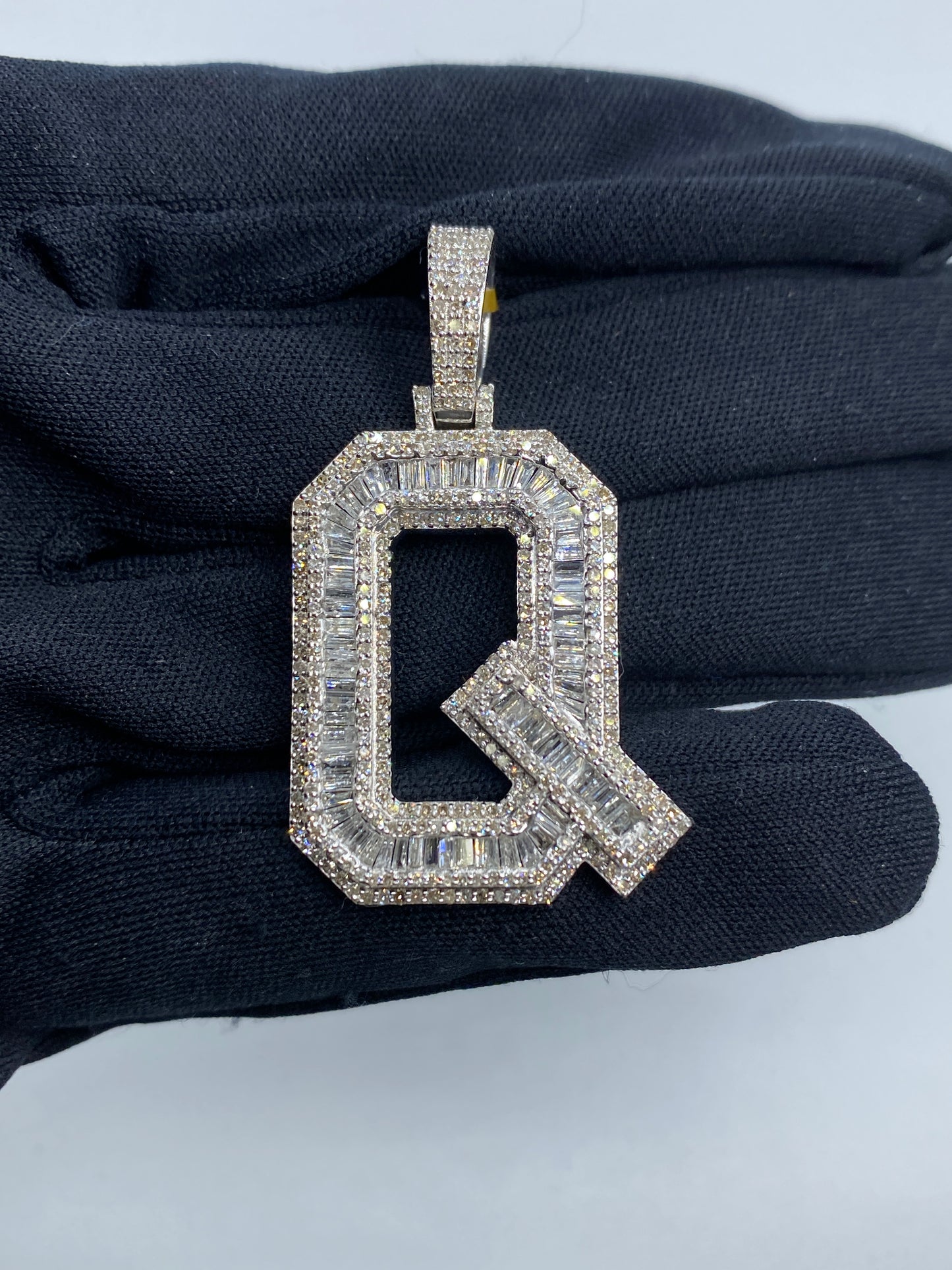 Initial Q Baguette Pendant
