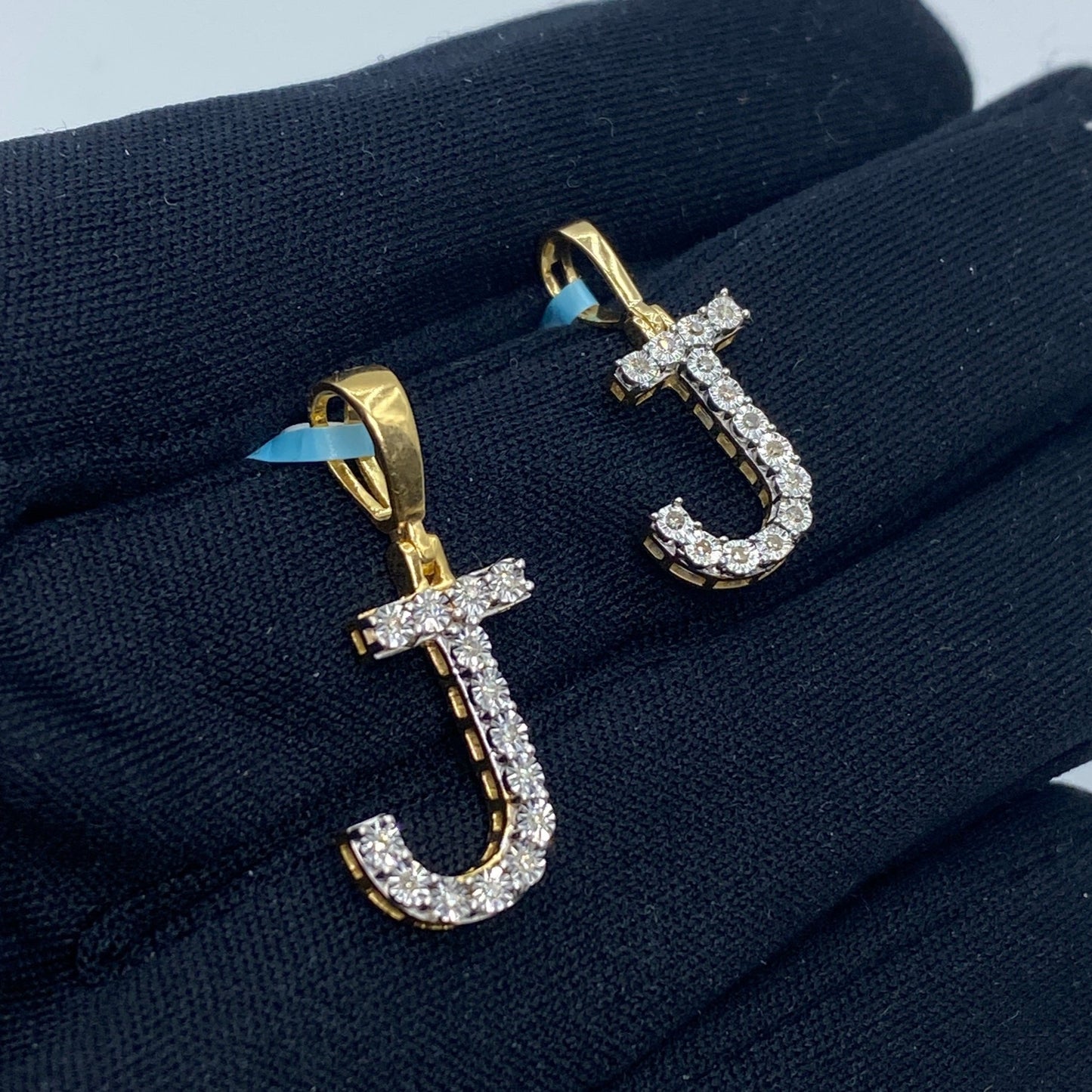 14k Single Stone Initial J Pendant