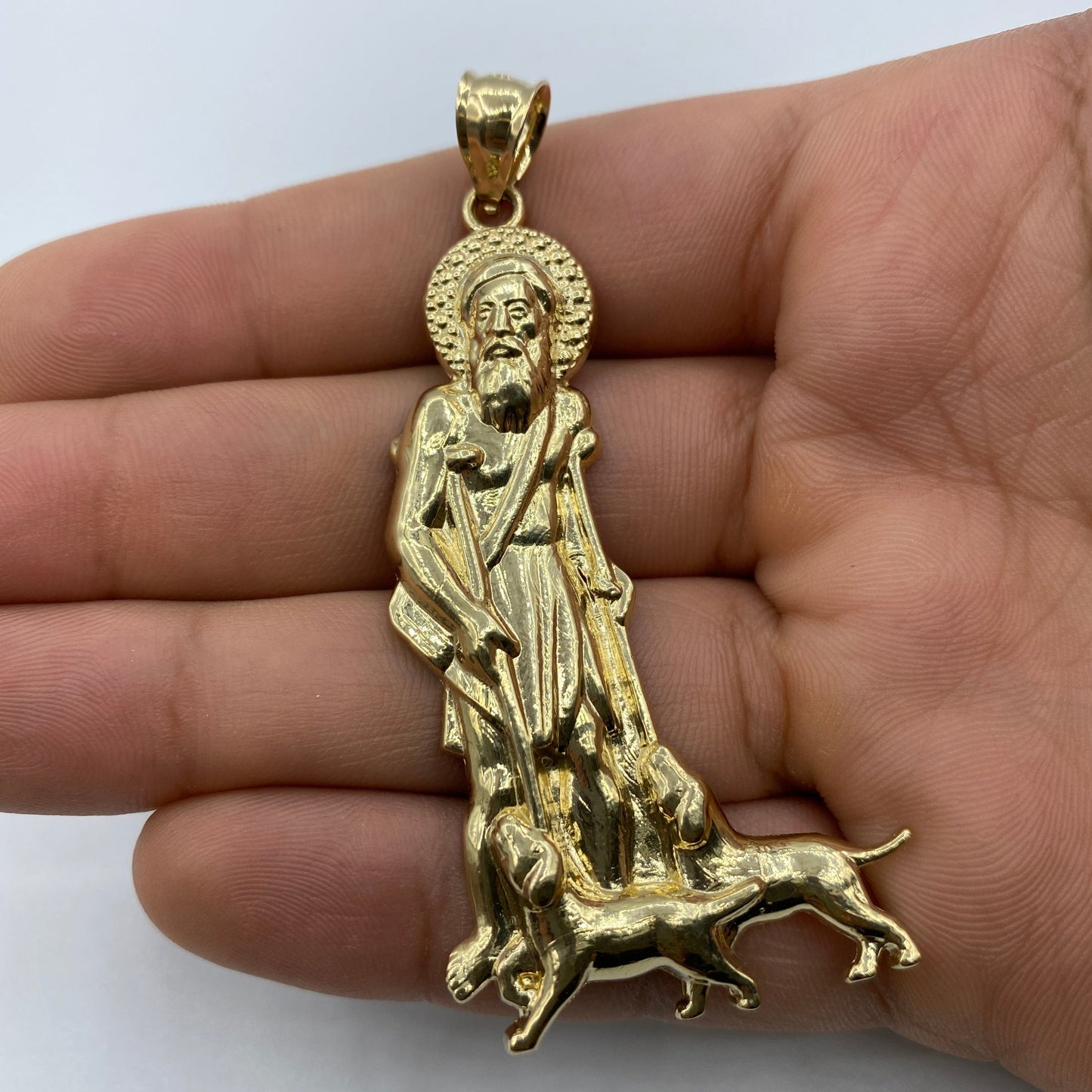 14K Saint Lazarus Pendant 3.0"