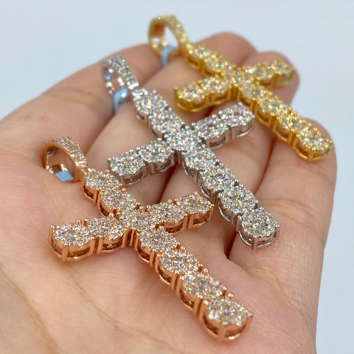 14K Cross Diamond Pendant