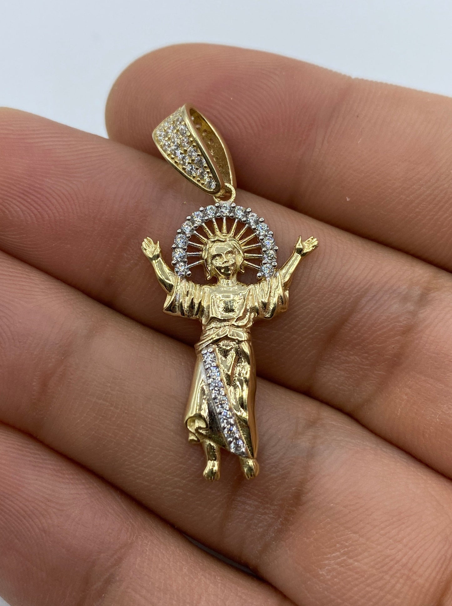 14K Baby Jesus Pendant 1.5"