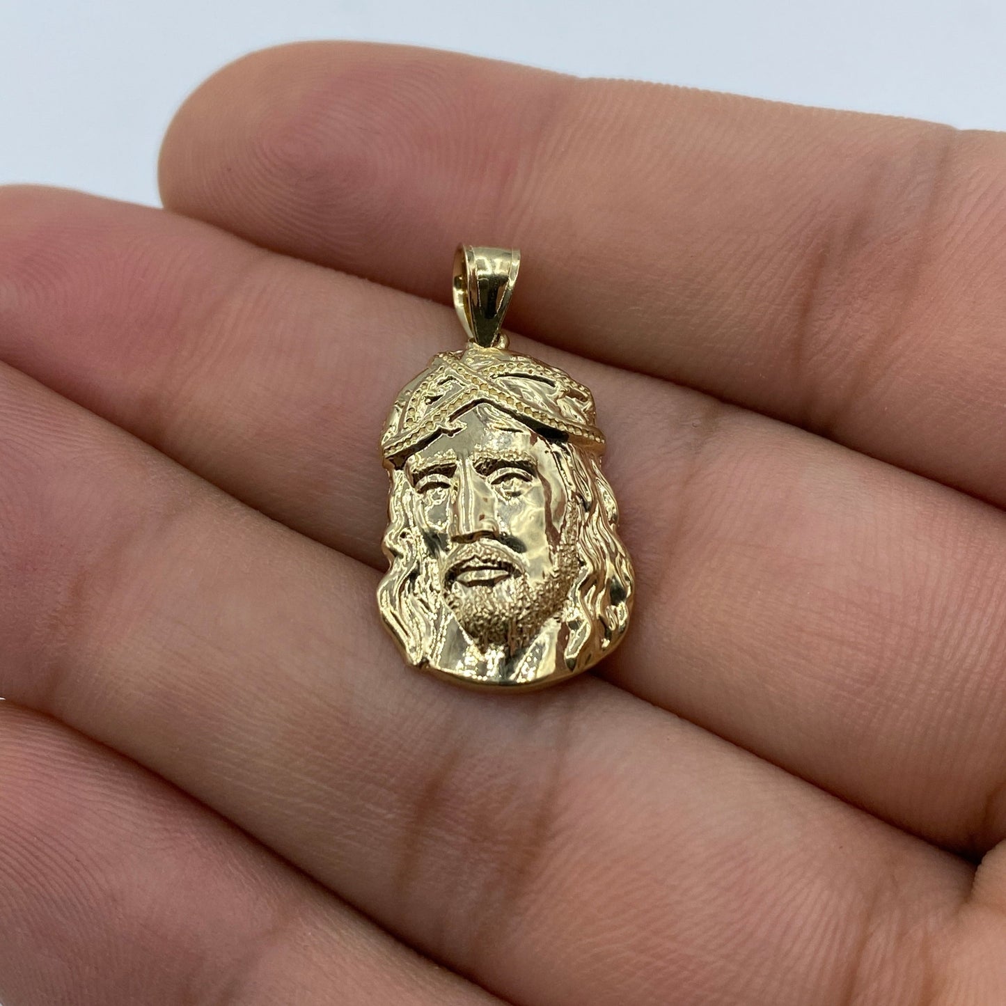 14K Jesus Head Pendant 1.0"
