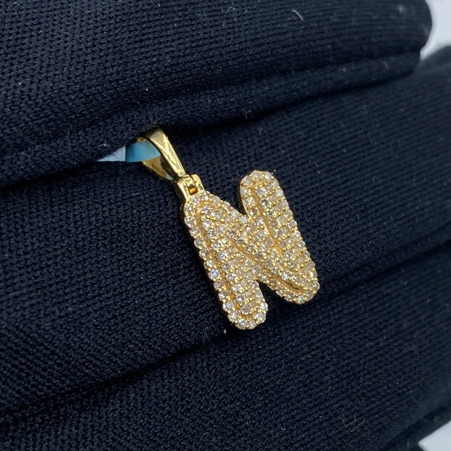 14k Initial N Bubble Pendant