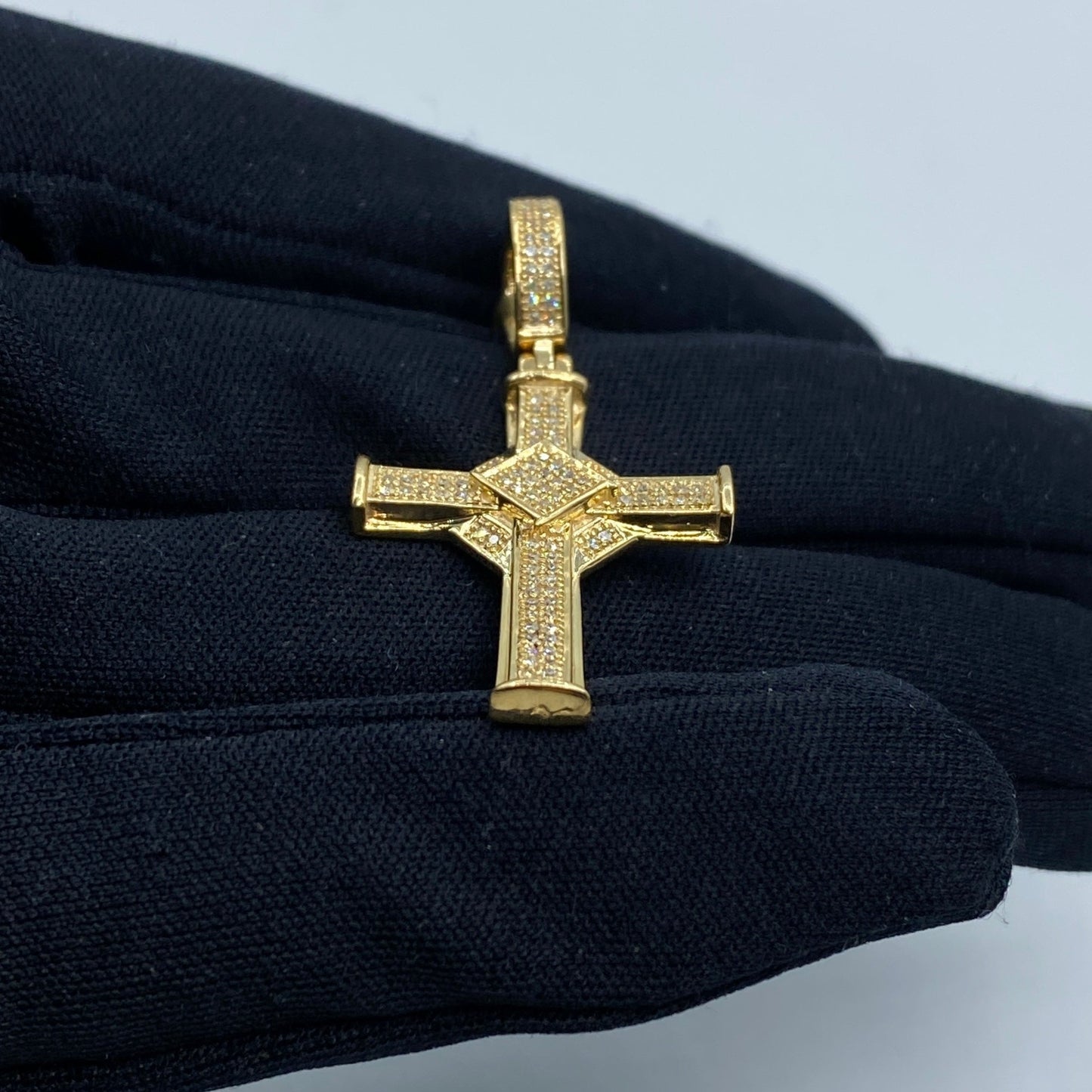 10K Diamond Cross Pendant