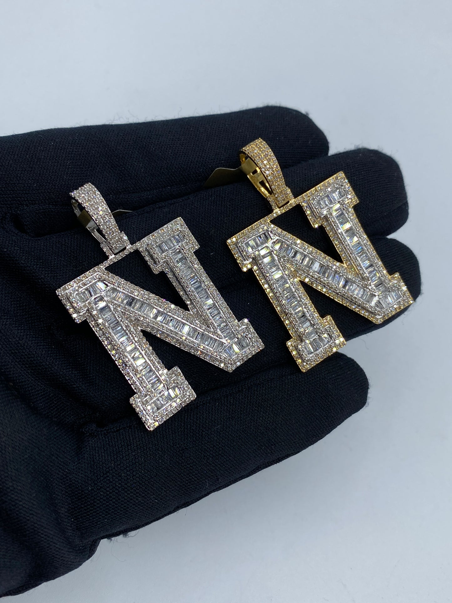Initial N Baguette Pendant
