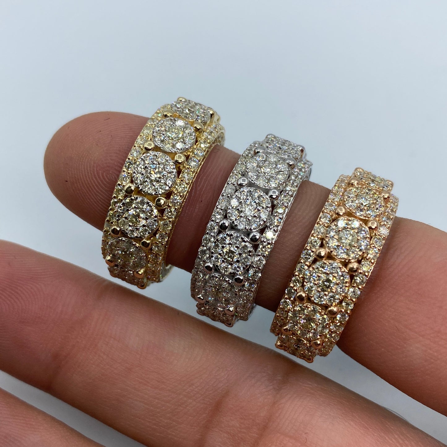 14K Eternity Flower Diamond Ring 7.3ct