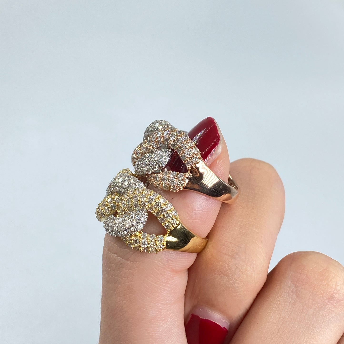 14K Two-Tone Cuban Link Diamond Ring