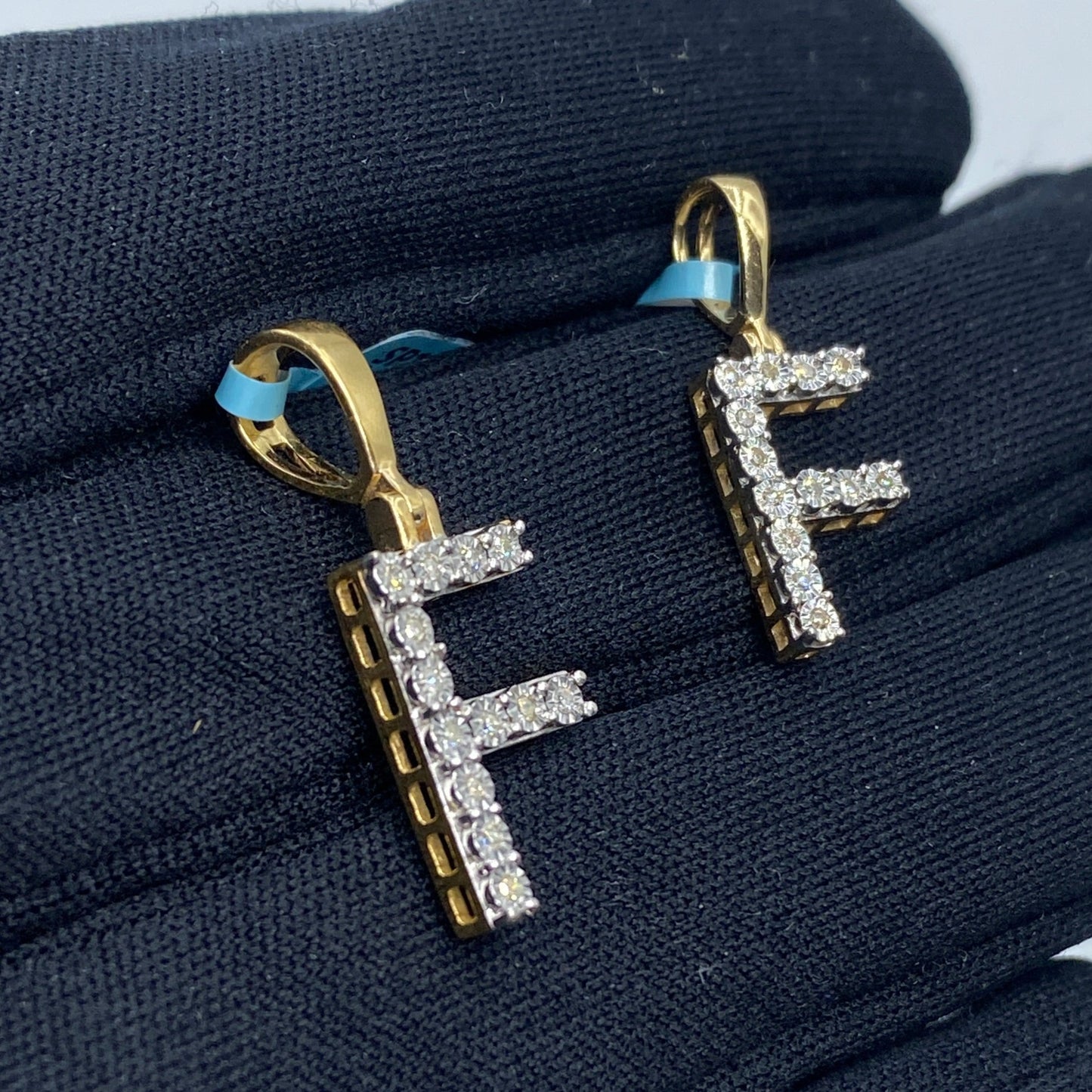 14k Single Stone Initial F Pendant