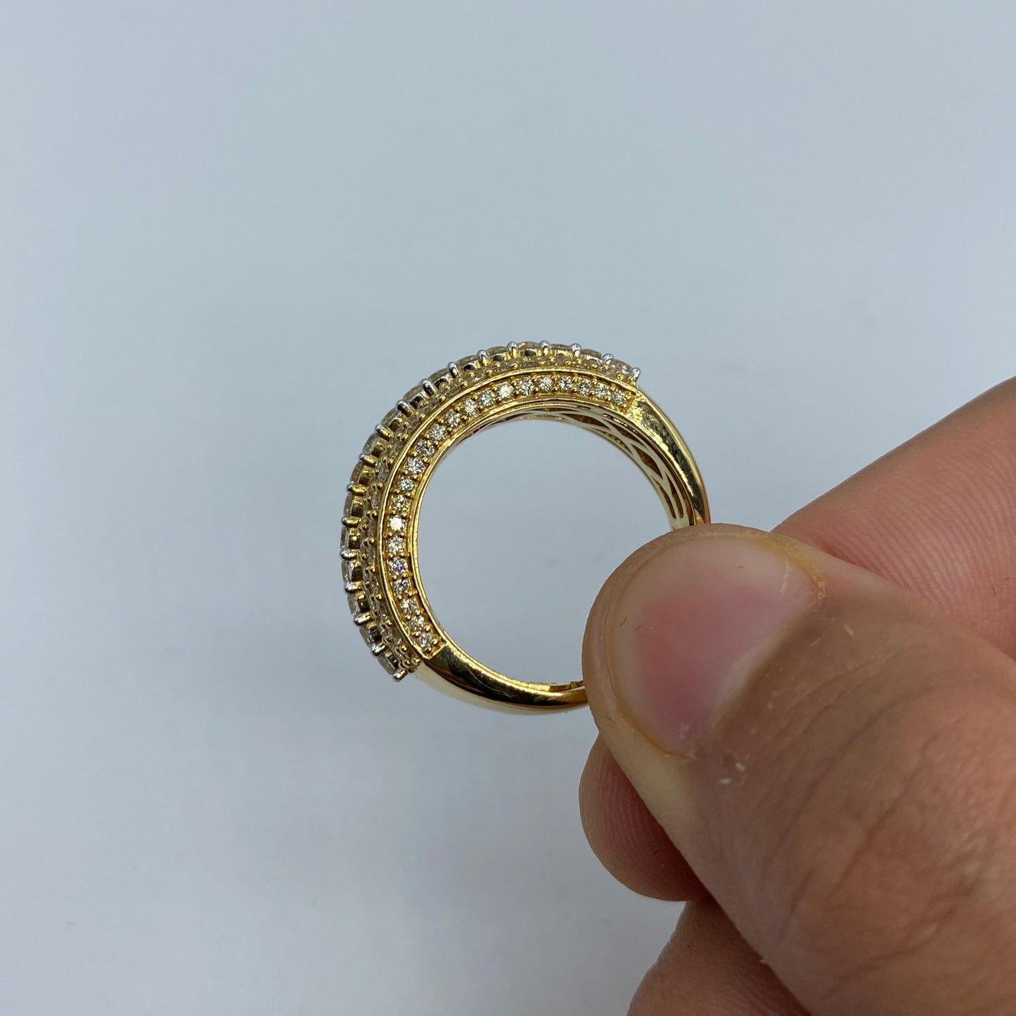 14K Thick Men's Diamond Ring