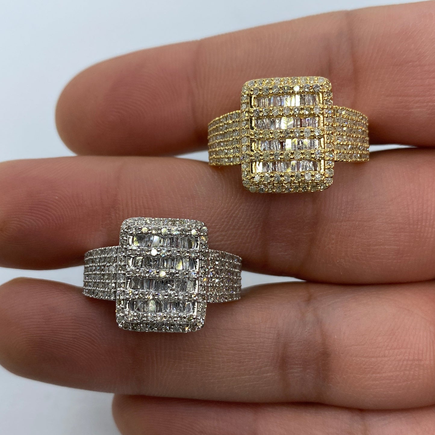 10K Rectangle Baguette Diamond Ring