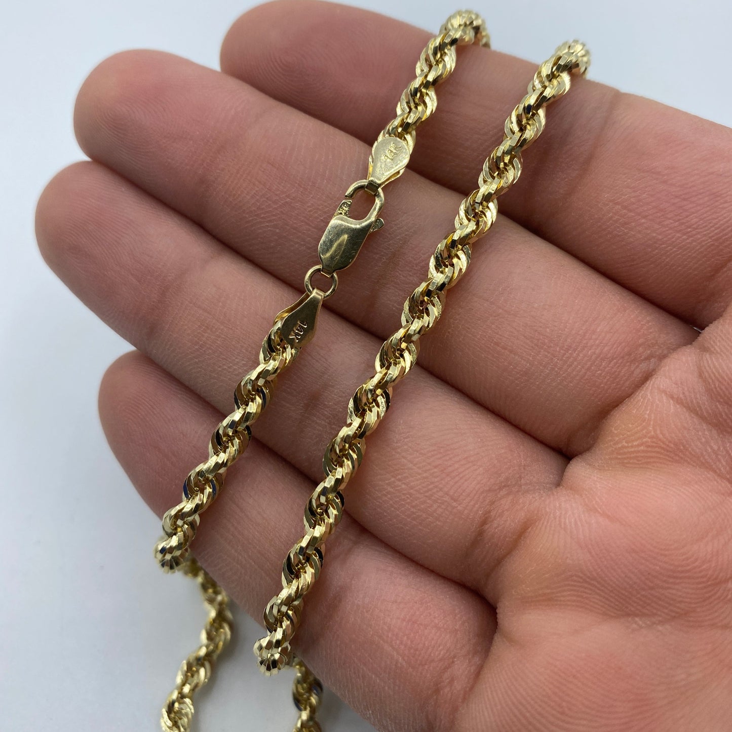 14K Gold 4.2mm Rope Chain in 18"