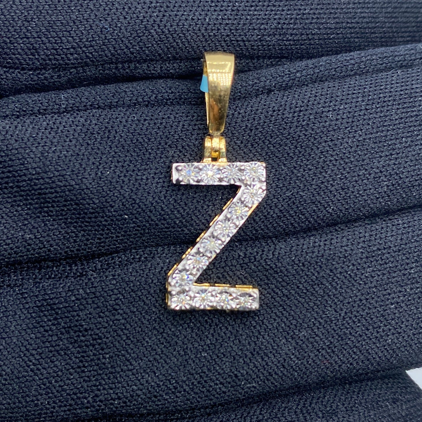 14k Single Stone Initial Z Pendant