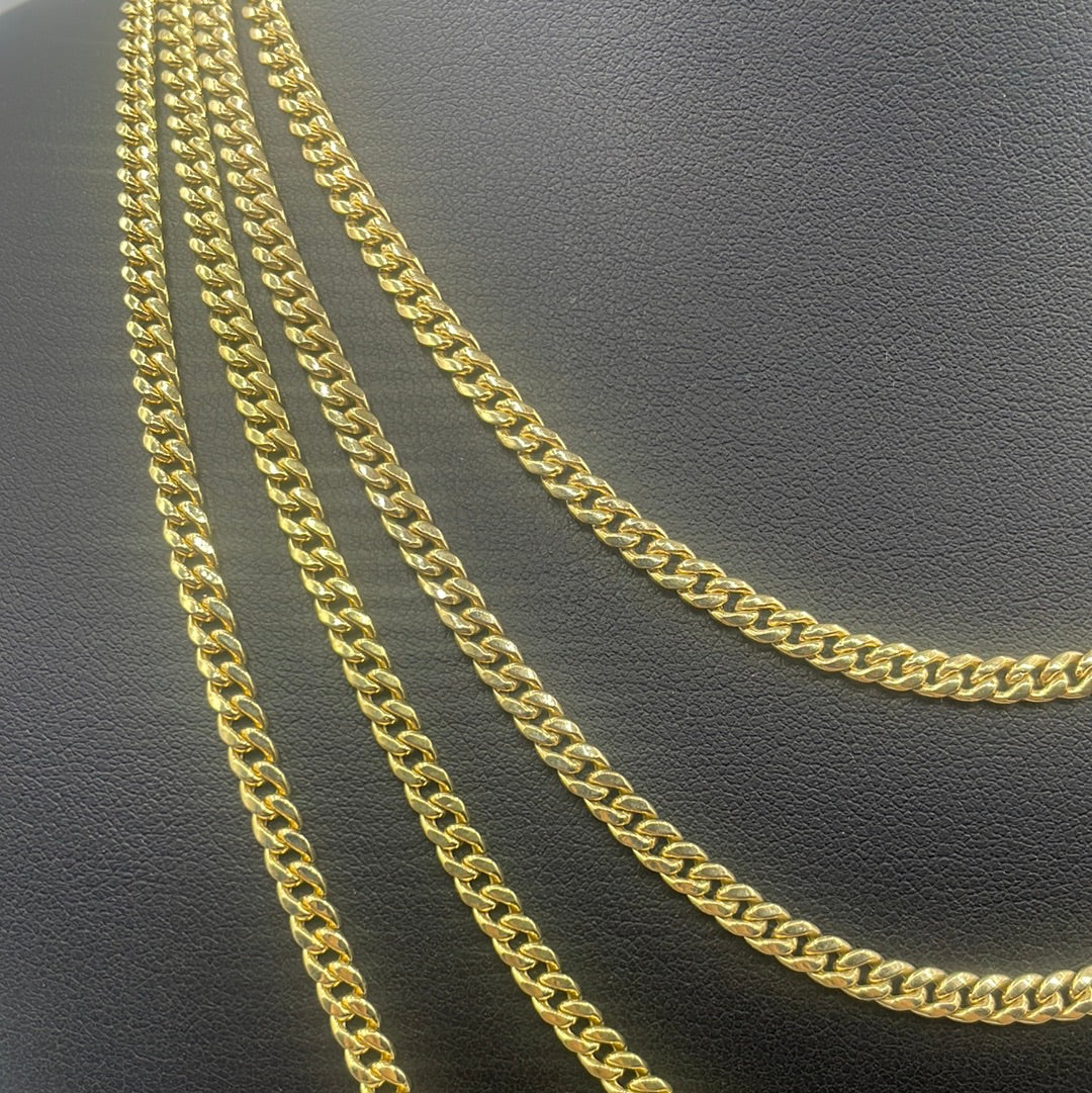 10K 4MM Miami Cuban Link Chain 16-26”