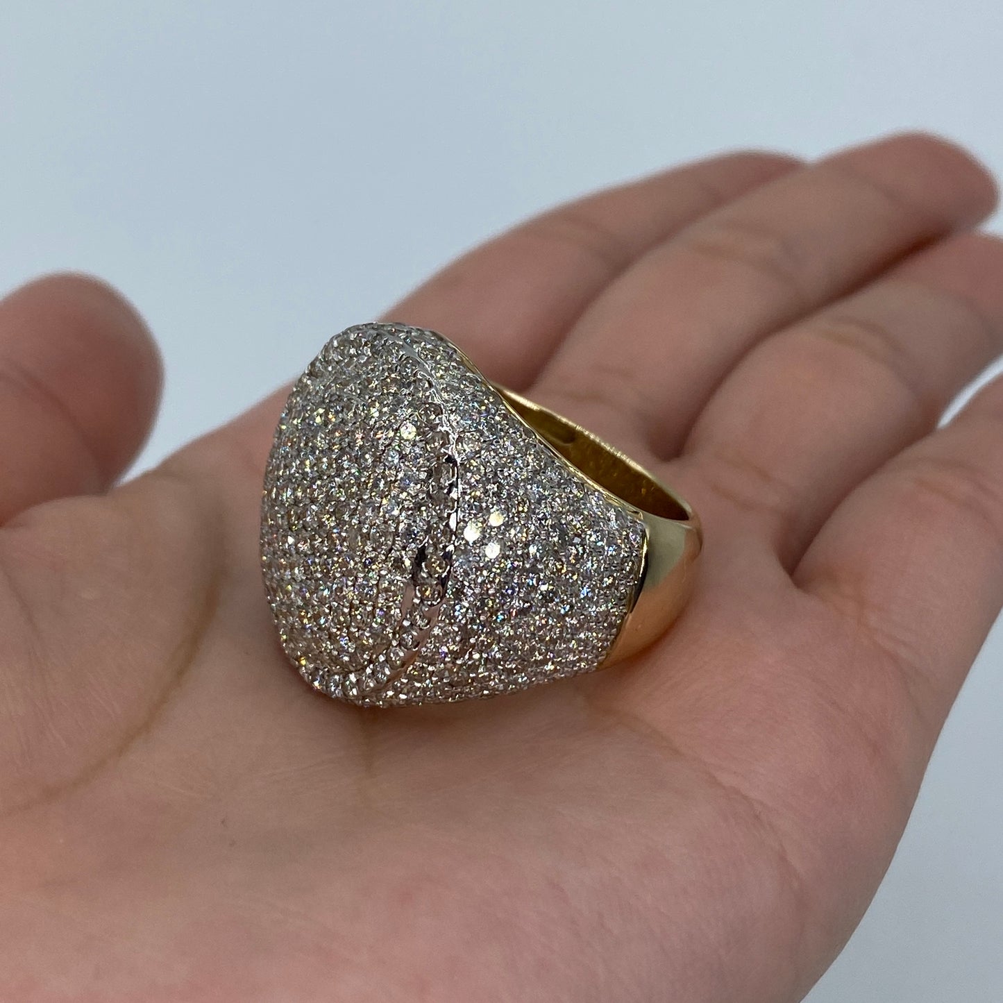 14K Jumbo Diamond Signet Ring