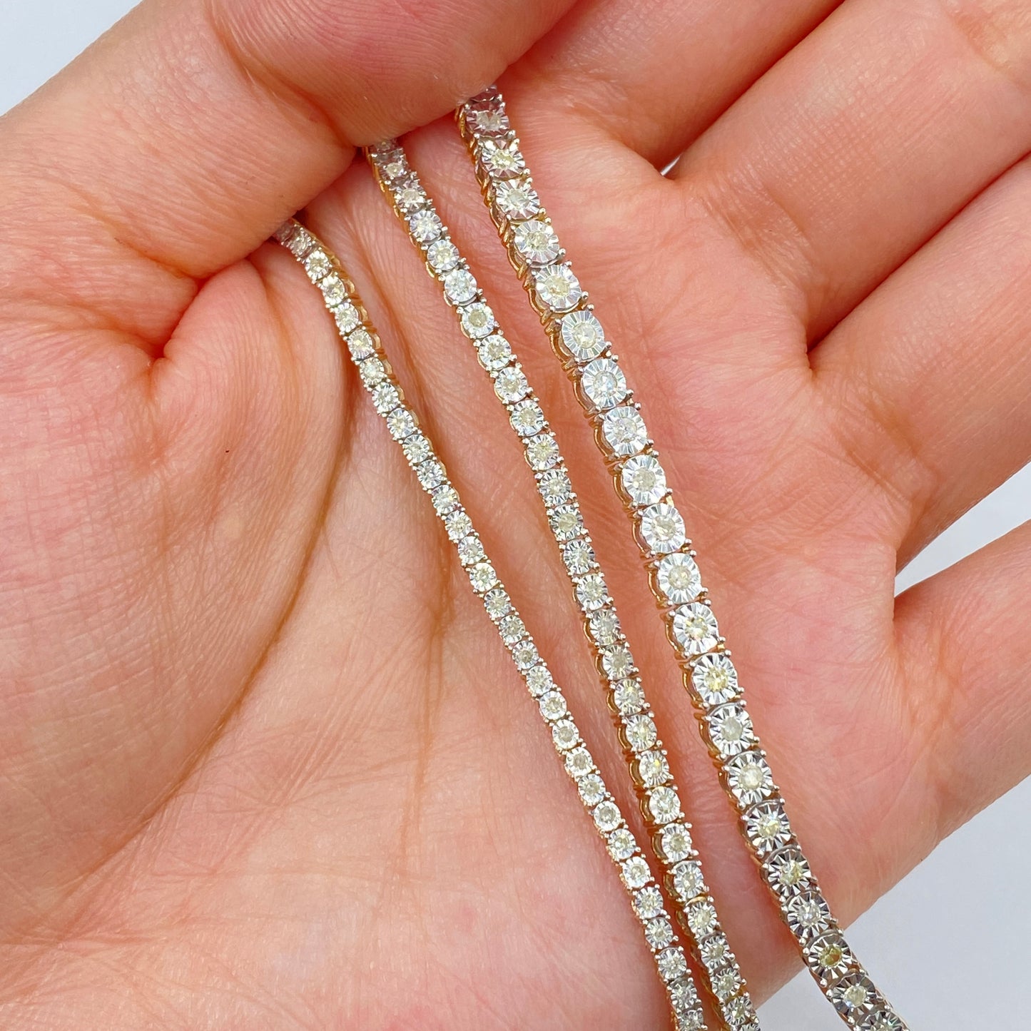 10K Shine Diamond Tennis Chains 16-20"