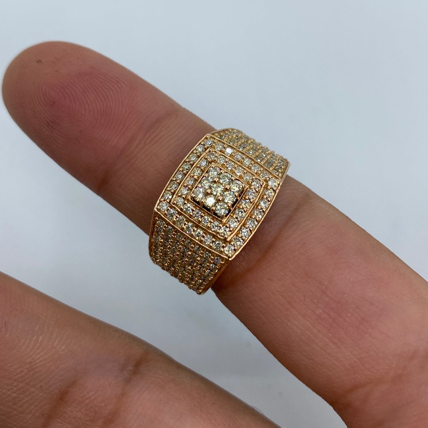 14K Rose Square Diamond Ring