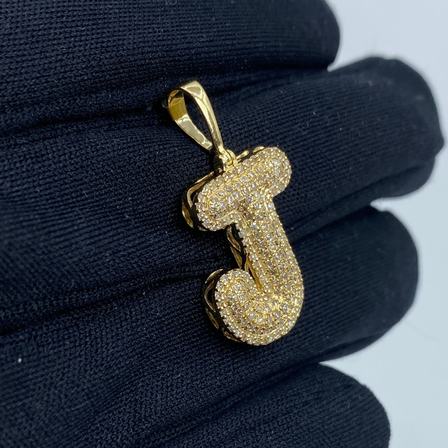Initial J Bubble Pendant