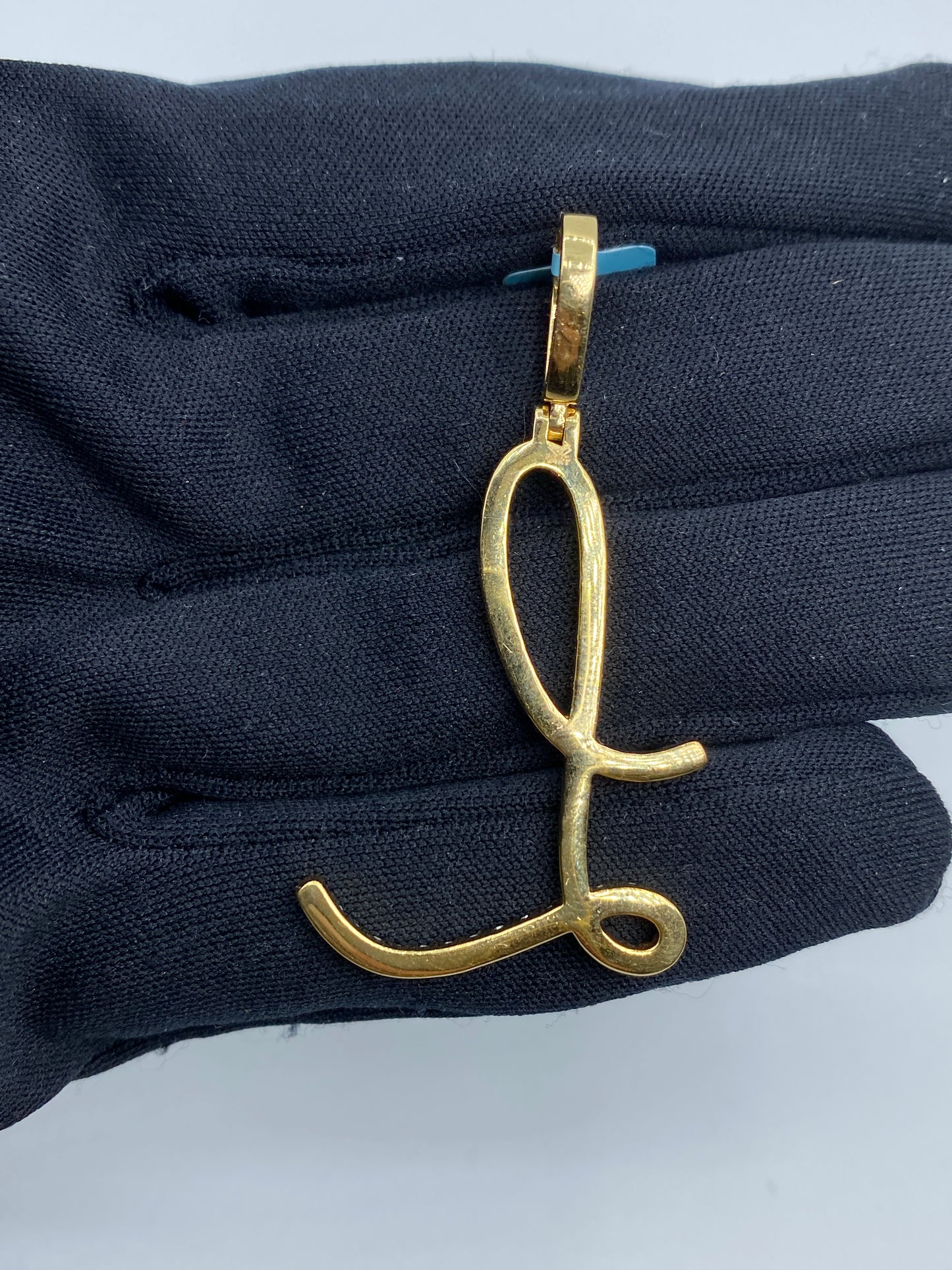14k Initial L Large Script Pendant