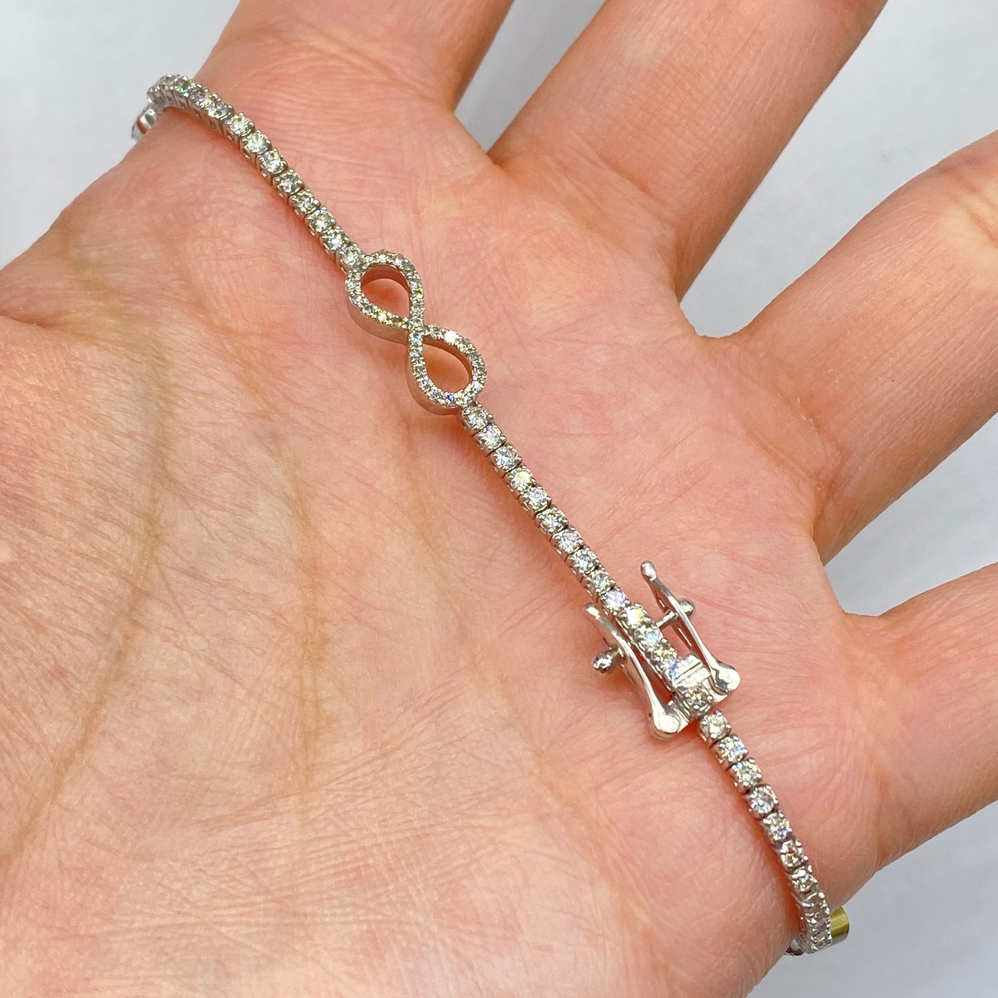 10K Infinity Tennis Bracelet 7"