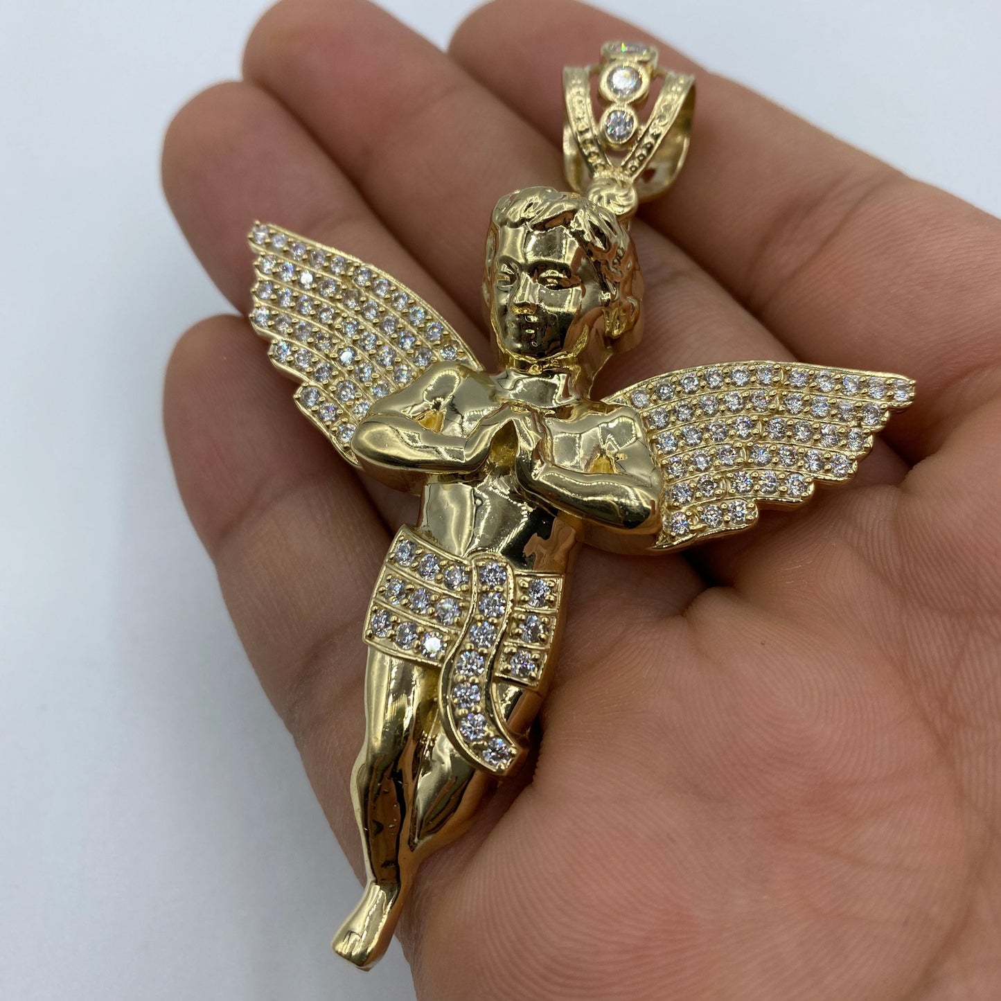14K Baby Angel Pendant 3.0"