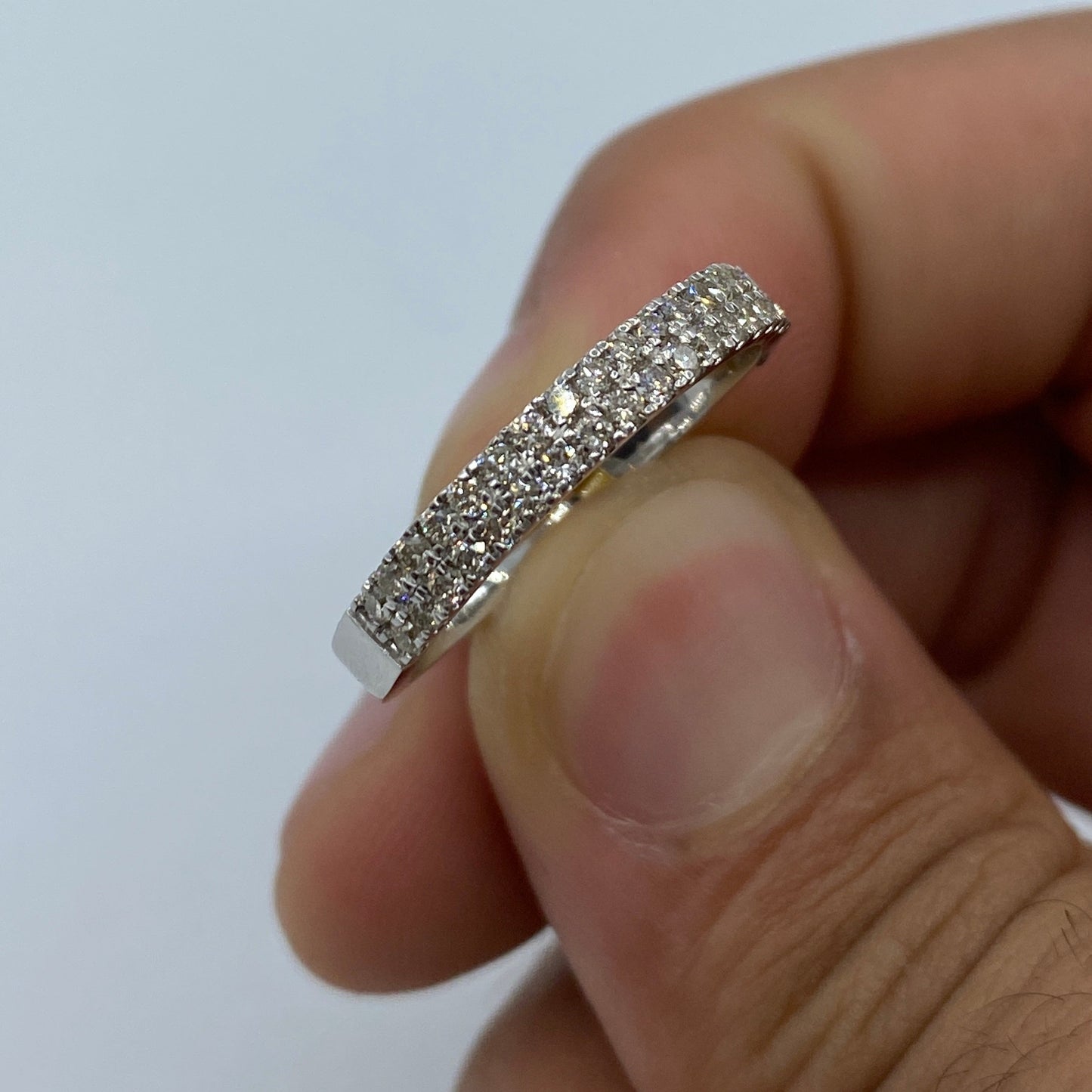 10K Double Banded Diamond Ring
