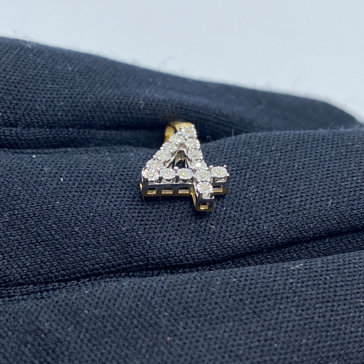 14k Number 4 Diamond Pendant