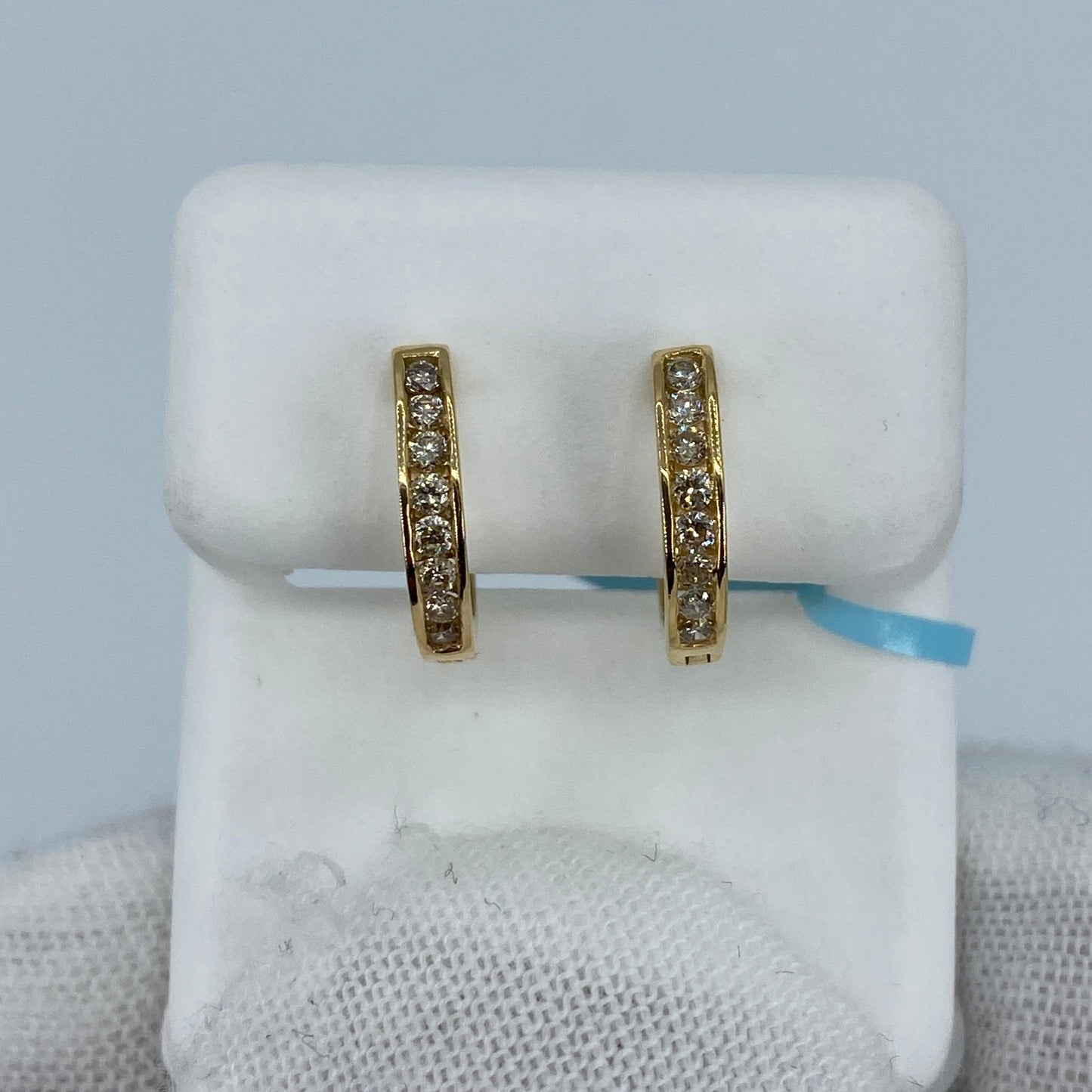 14K Circle Hoop Diamond Earrings