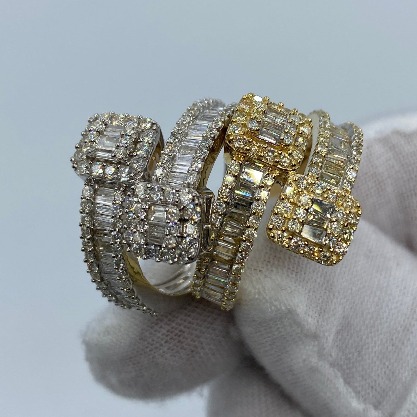 10K Wrap Diamond Baguette Ring