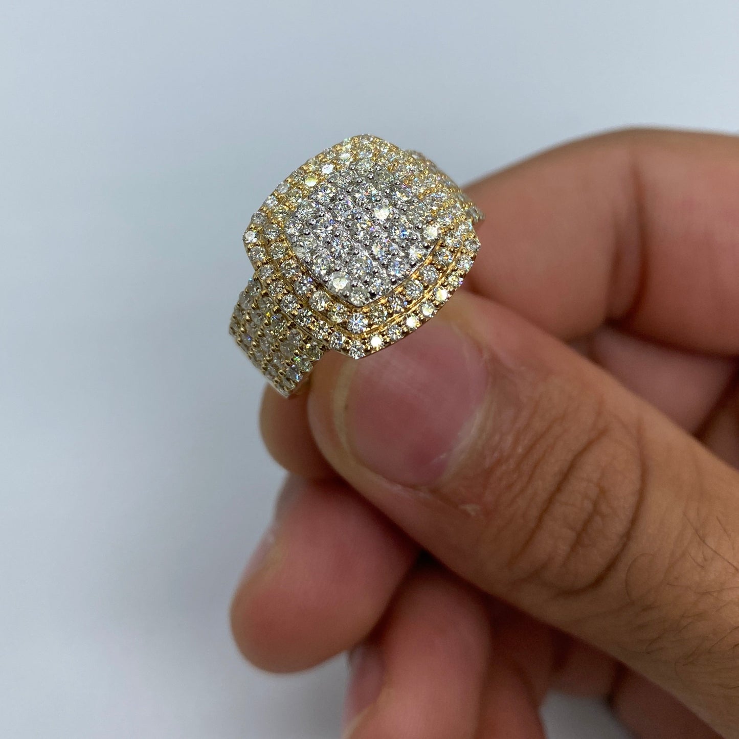 14K Square Washington Diamond Ring