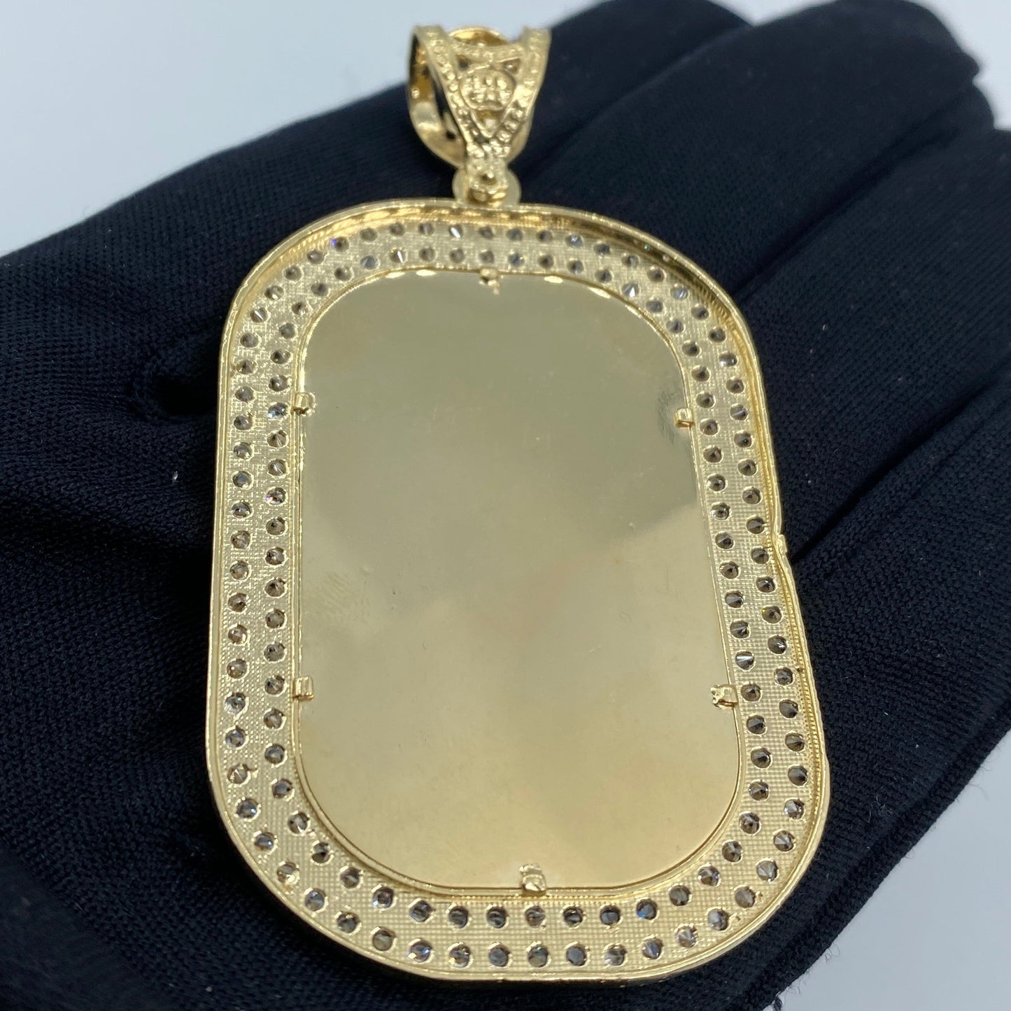 14K Rounded Rectangle Picture Photo Pendant