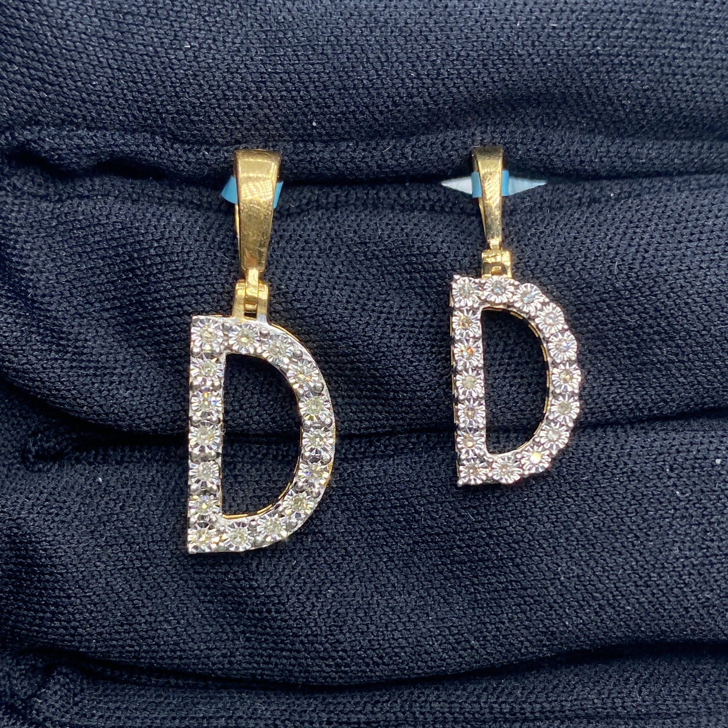 14k Single Stone Initial D Pendant