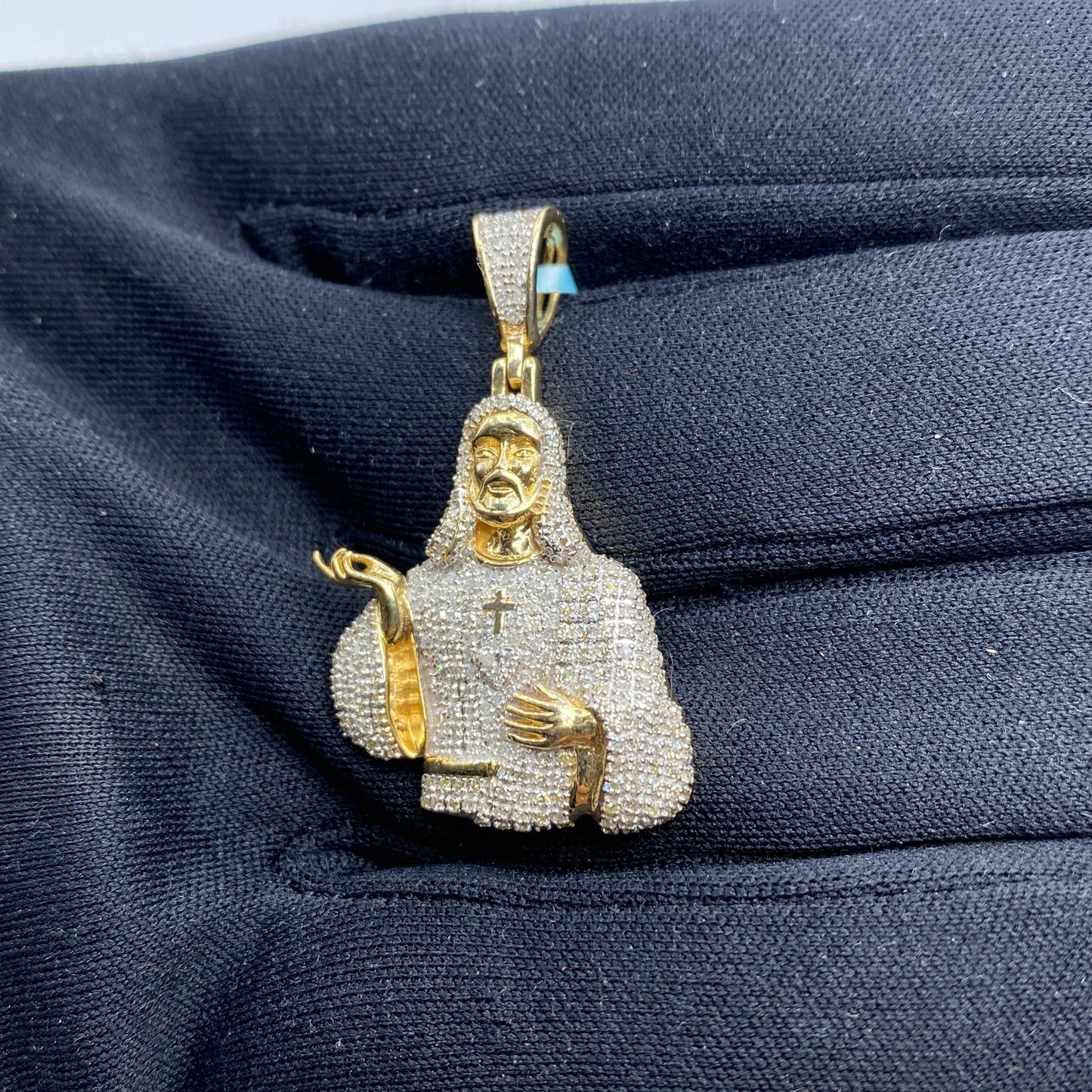 14K Jesus Christ Diamond Pendant
