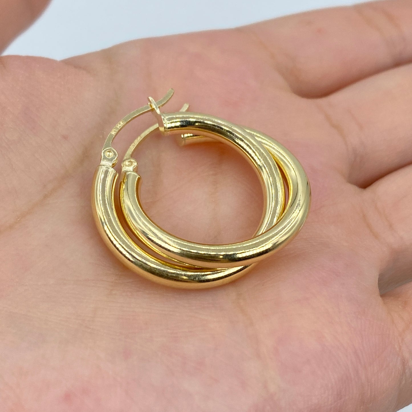 14K Gold Hoop Earrings 3.5MM