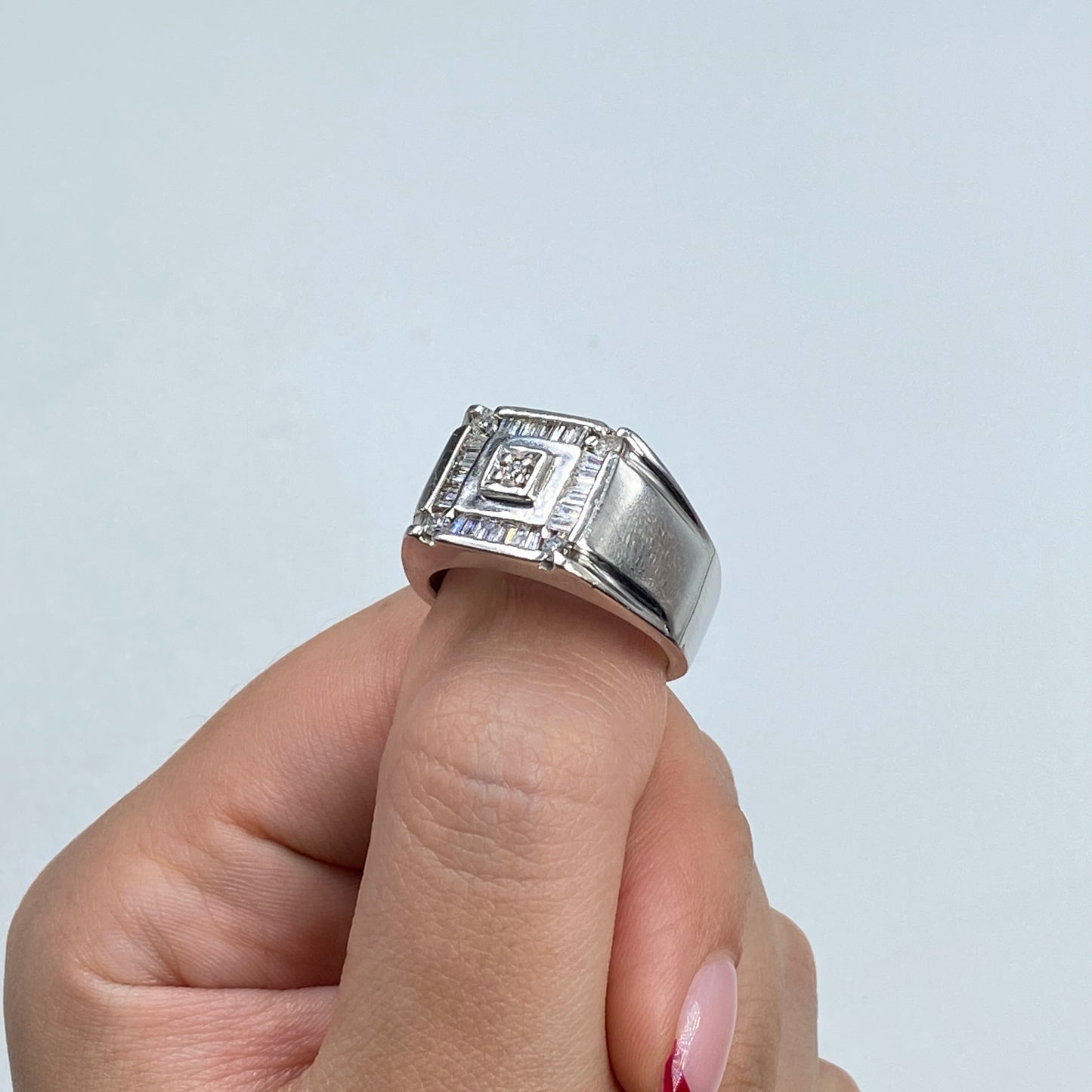 14K Diamond Baguette Cut Tower Ring