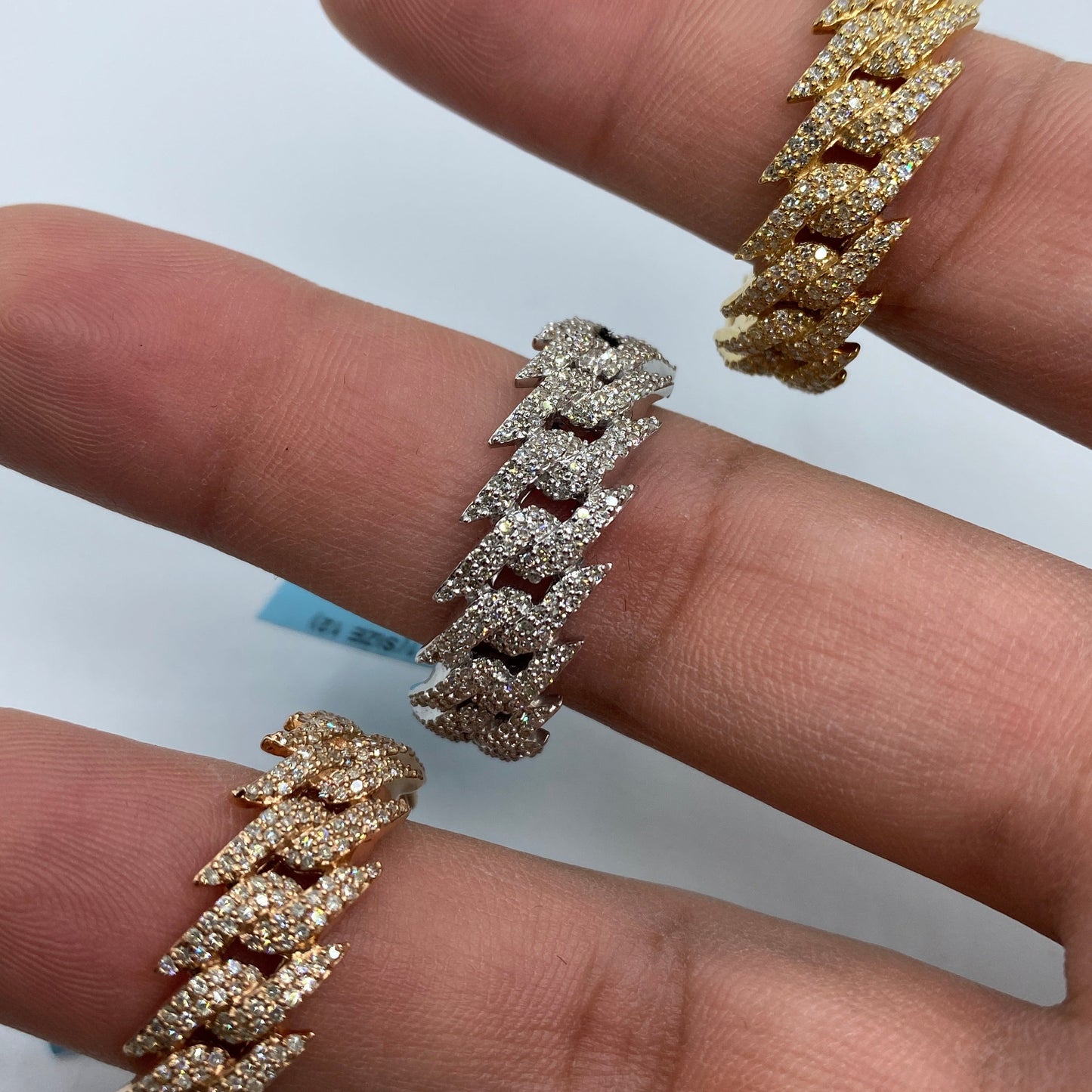 14K Gold 10MM Eternity Cuban Thorn Diamond Ring
