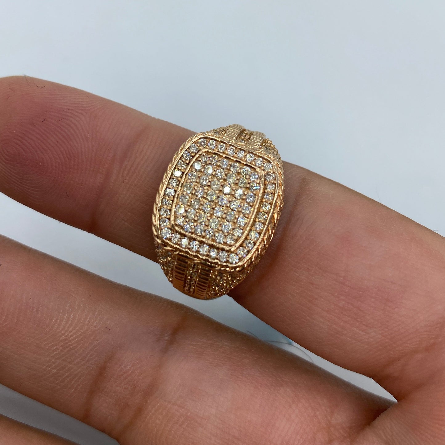 14K London Square Diamond Ring